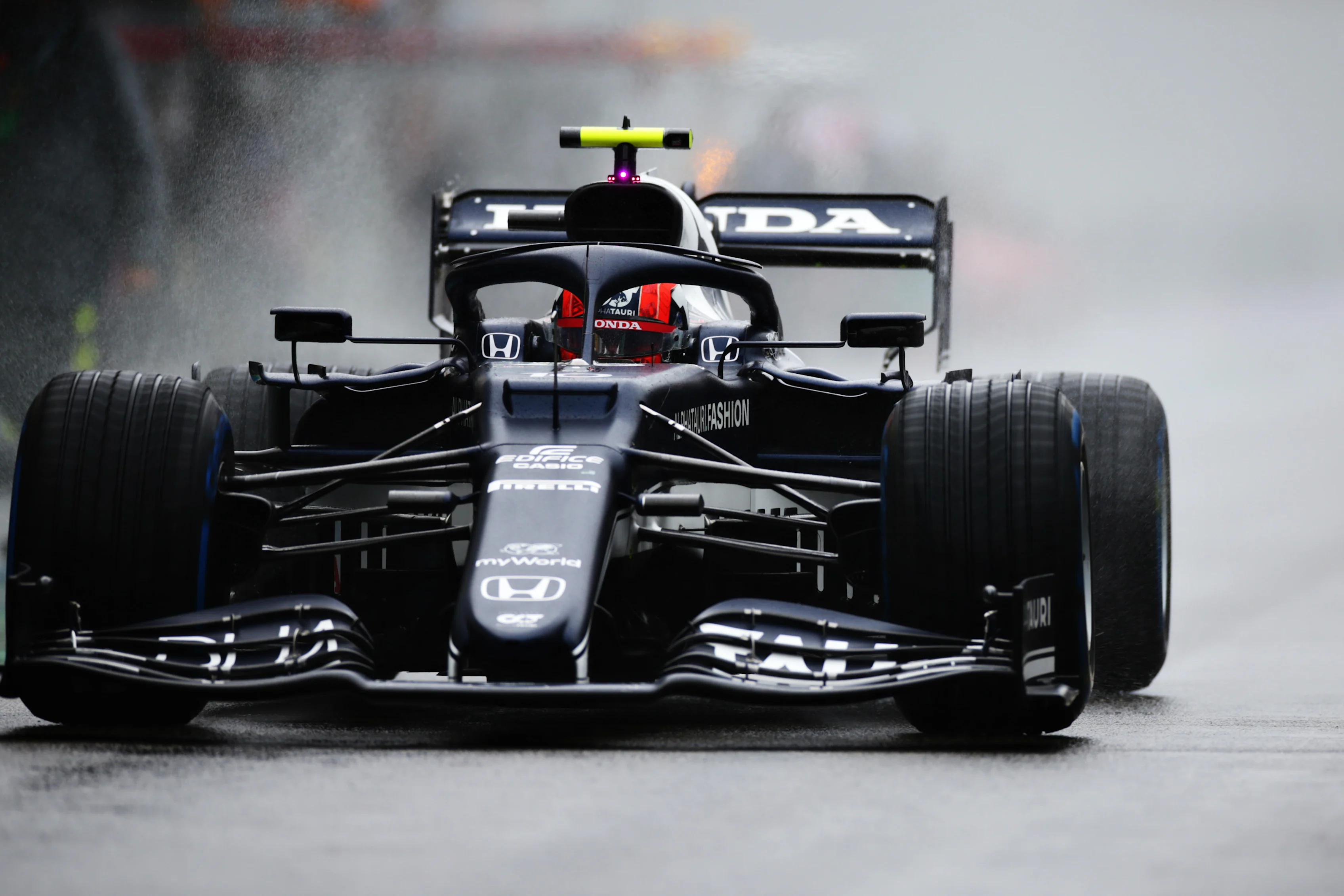 SPA, BELGIUM - AUGUST 29: Pierre Gasly of France driving the (10) Scuderia AlphaTauri AT02 Honda in
