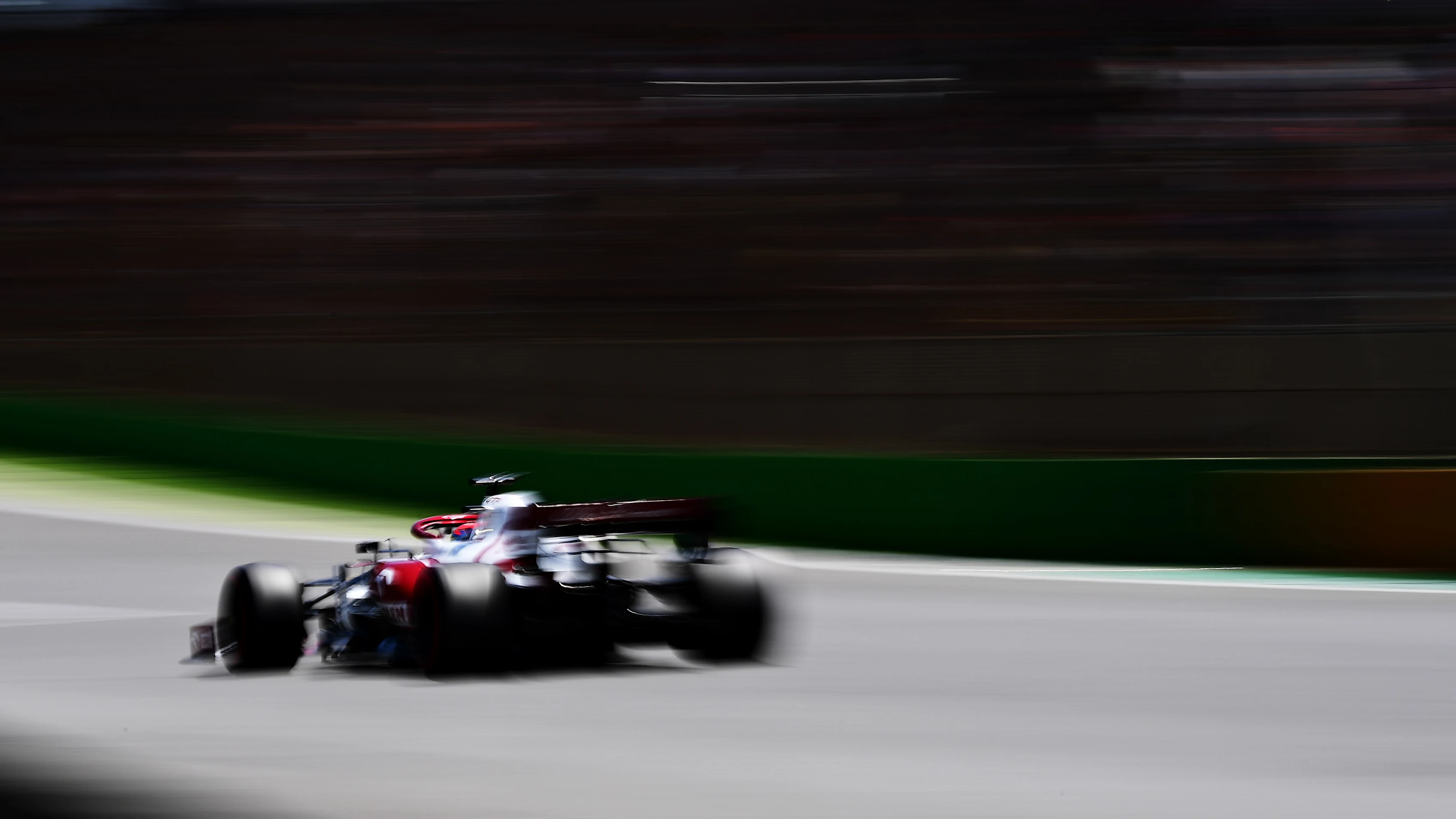 SAO PAULO, BRAZIL - NOVEMBER 13: Kimi Raikkonen of Finland driving the (7) Alfa Romeo Racing C41