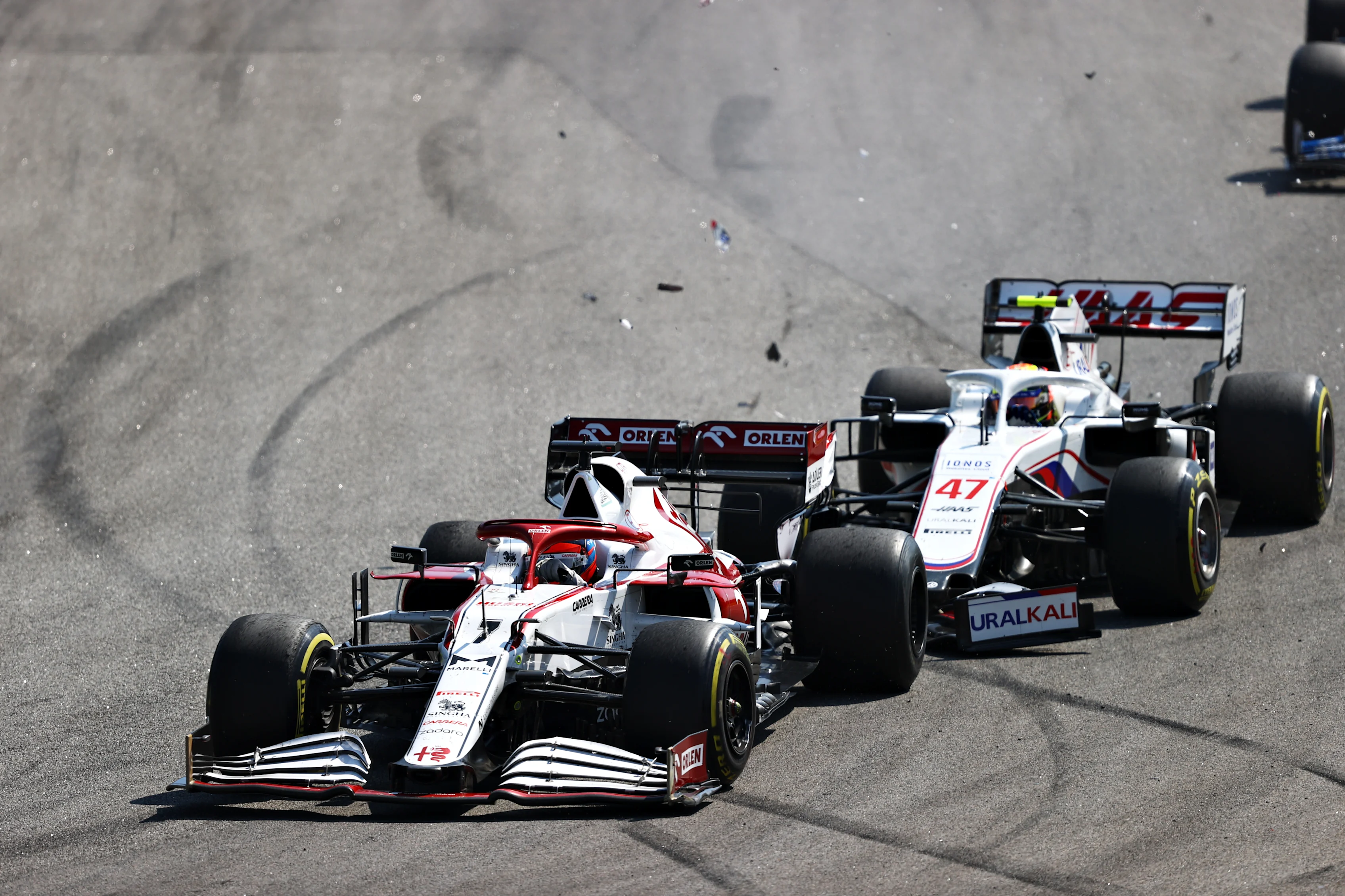 SAO PAULO, BRAZIL - NOVEMBER 14: Mick Schumacher of Germany driving the (47) Haas F1 Team VF-21
