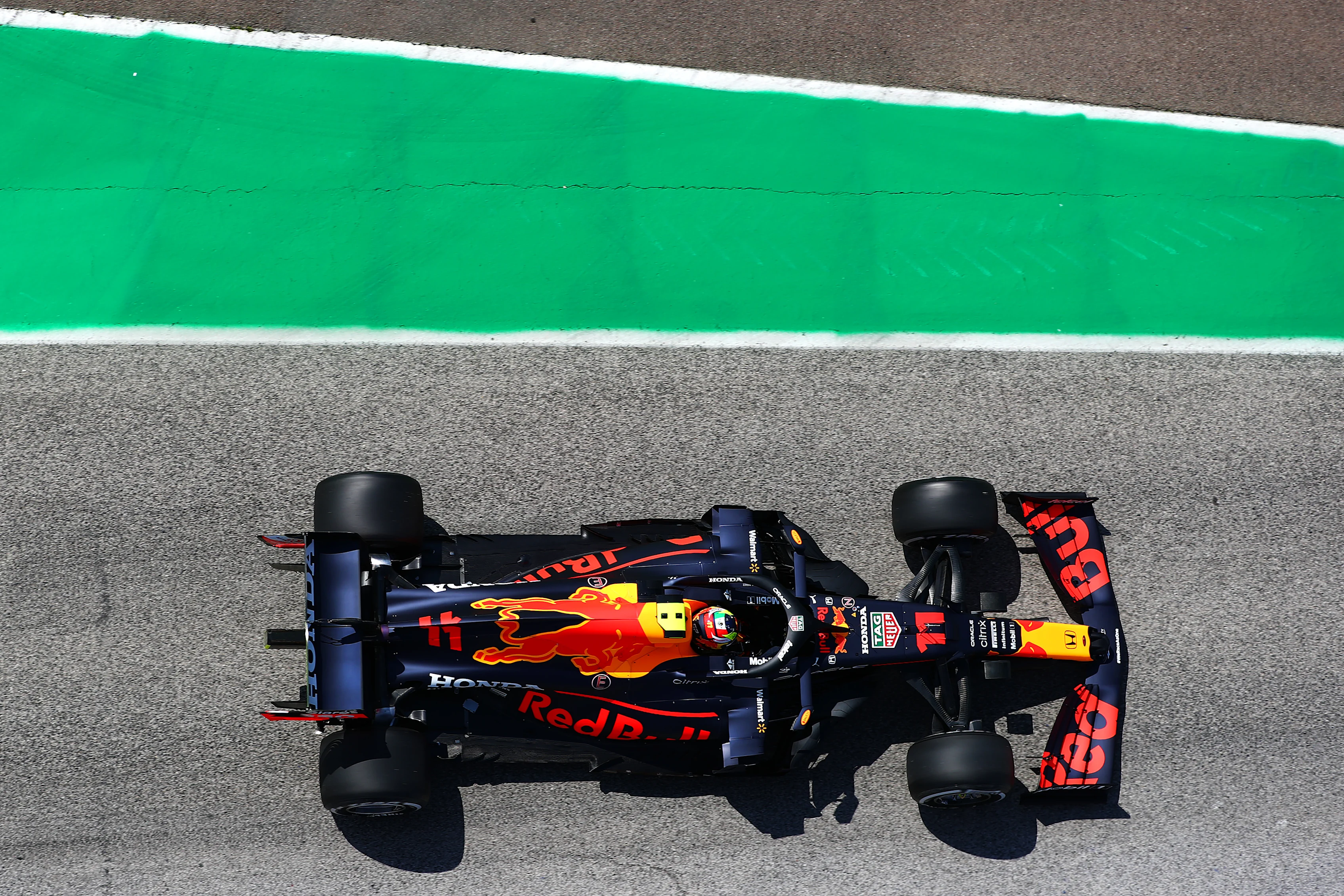 IMOLA, ITALY - APRIL 16: Sergio Perez of Mexico driving the (11) Red Bull Racing RB16B Honda