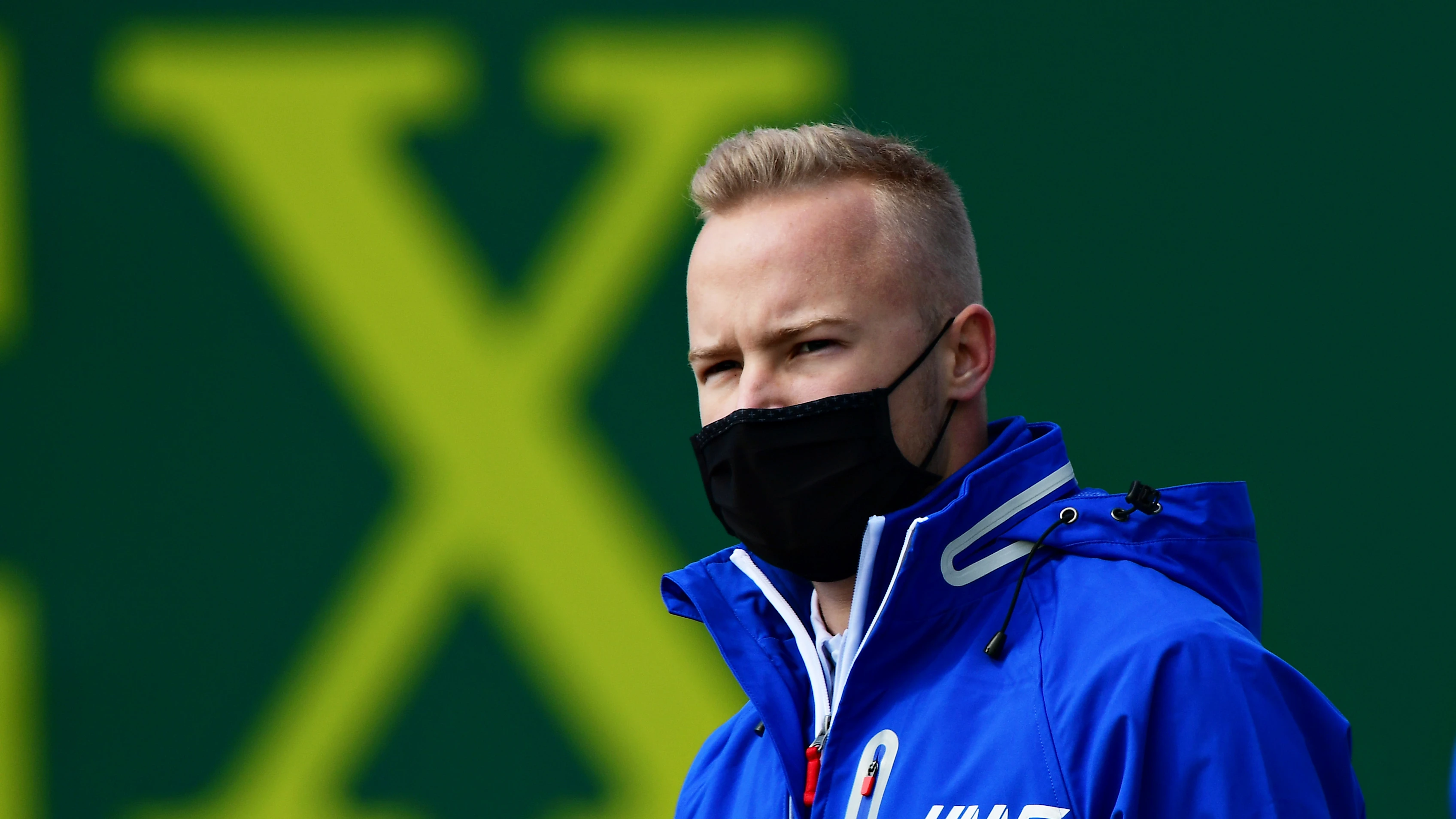 IMOLA, ITALY - APRIL 15: Nikita Mazepin of Russia and Haas F1 walks the track during previews ahead