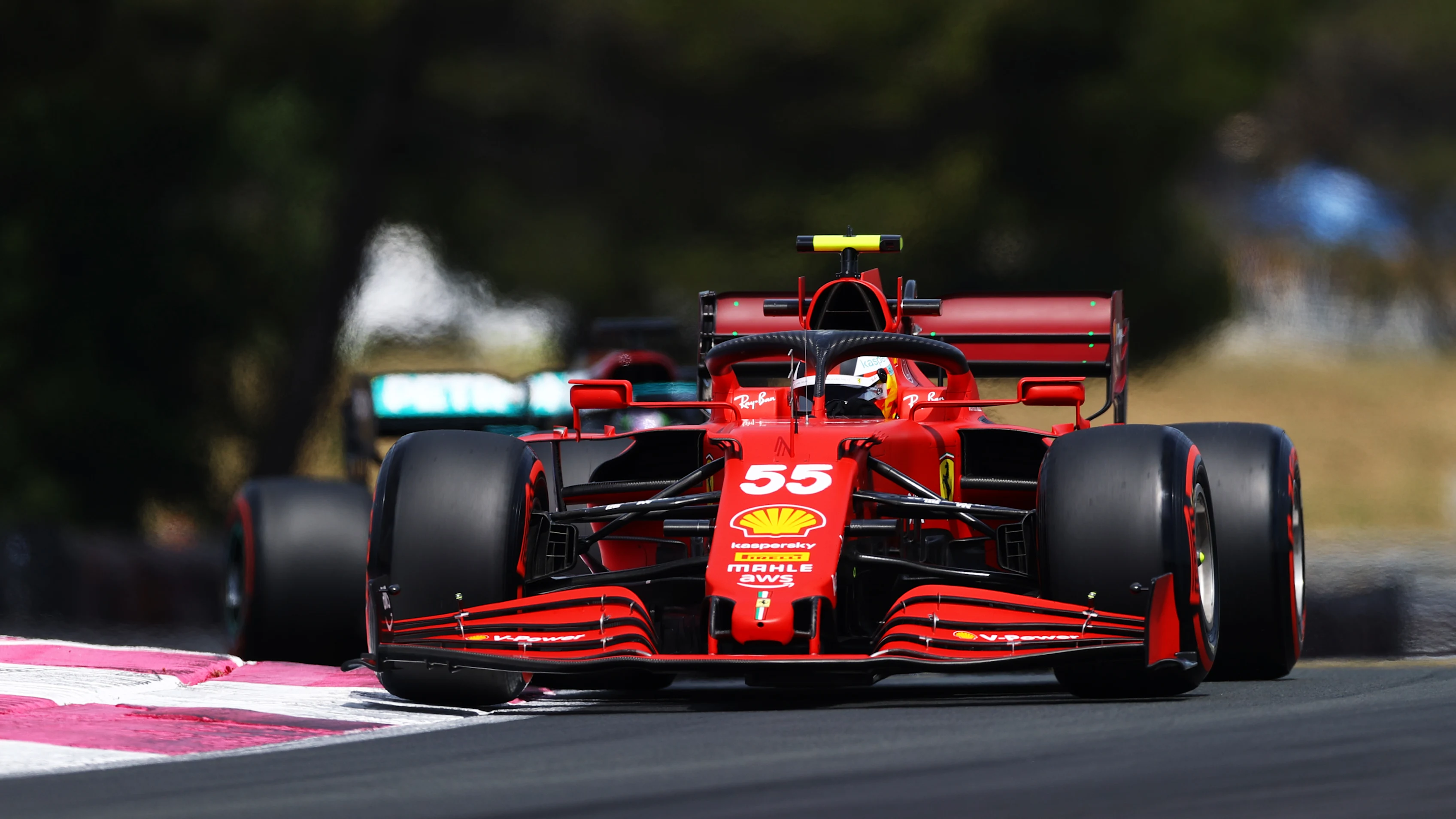 LE CASTELLET, FRANCE - JUNE 18: Carlos Sainz of Spain driving the (55) Scuderia Ferrari SF21 on