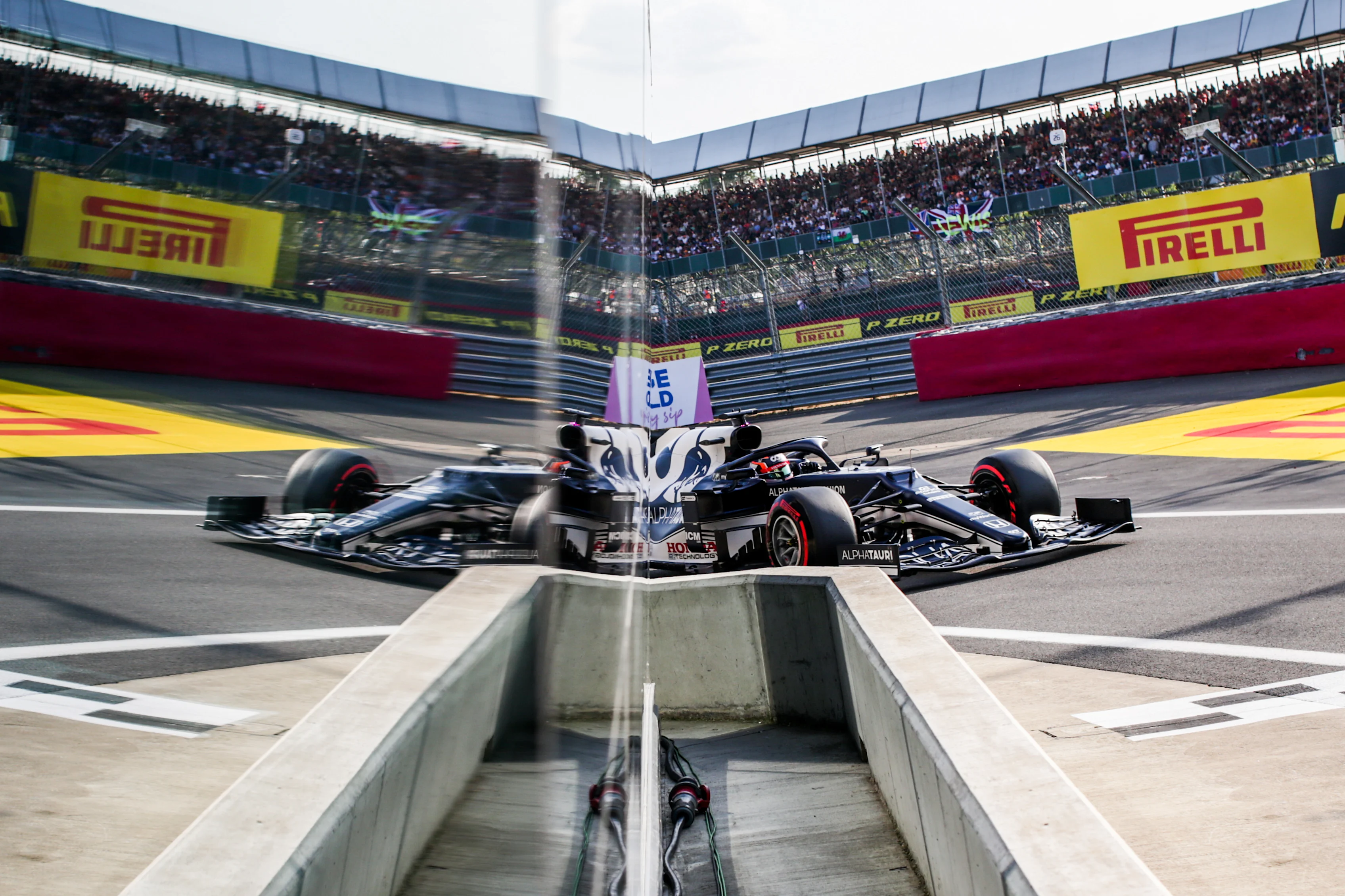NORTHAMPTON, ENGLAND - JULY 16: Yuki Tsunoda of Scuderia AlphaTauri and Japan  during