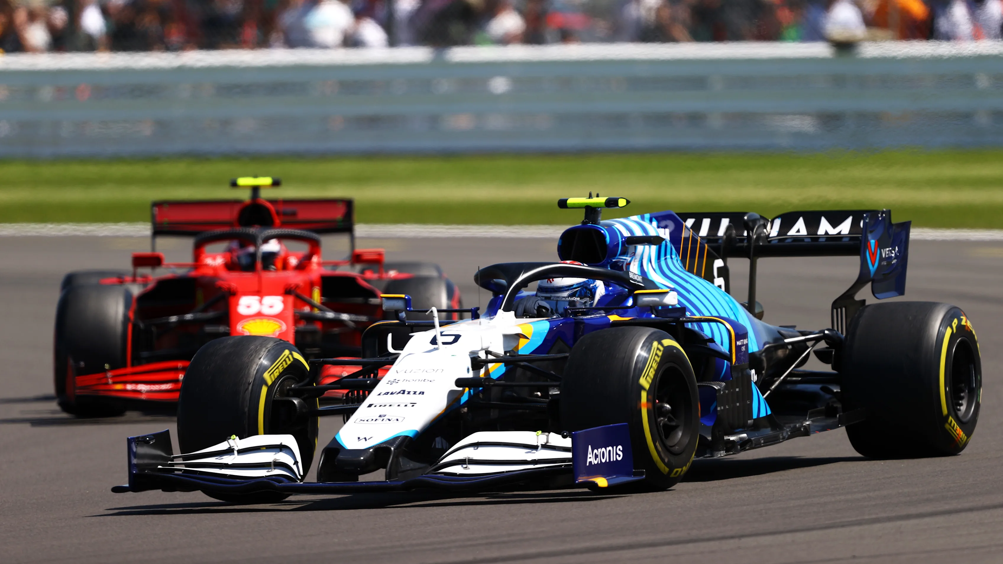 NORTHAMPTON, ENGLAND - JULY 17: Nicholas Latifi of Canada driving the (6) Williams Racing FW43B Mercedes during practice ahead of the F1 Grand Prix of Great Britain at Silverstone on July 17, 2021 in Northampton, England. (Photo by Bryn Lennon - Formula 1/Formula 1 via Getty Images)
