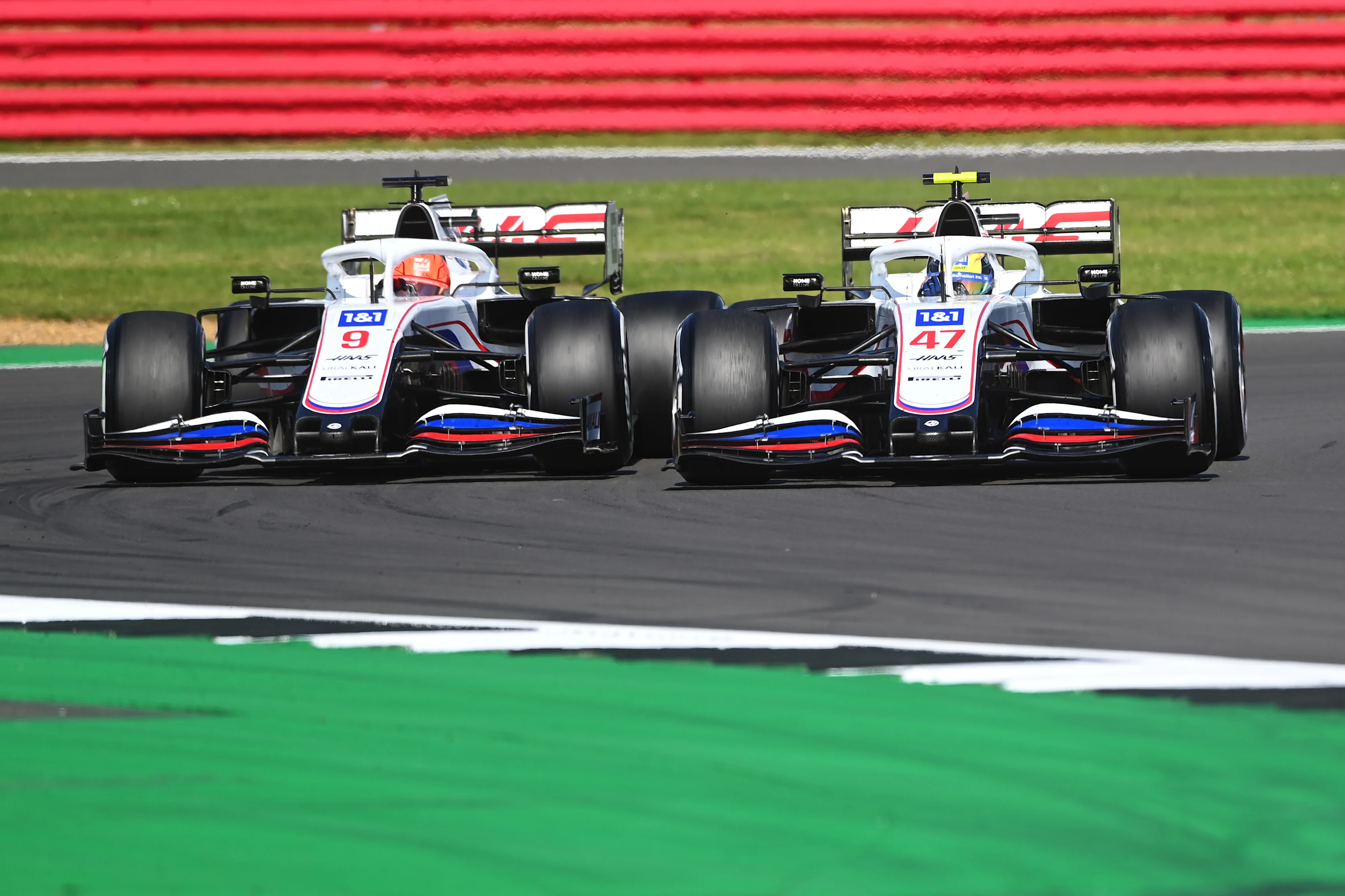 NORTHAMPTON, ENGLAND - JULY 18: Nikita Mazepin of Russia driving the (9) Haas F1 Team VF-21 Ferrari