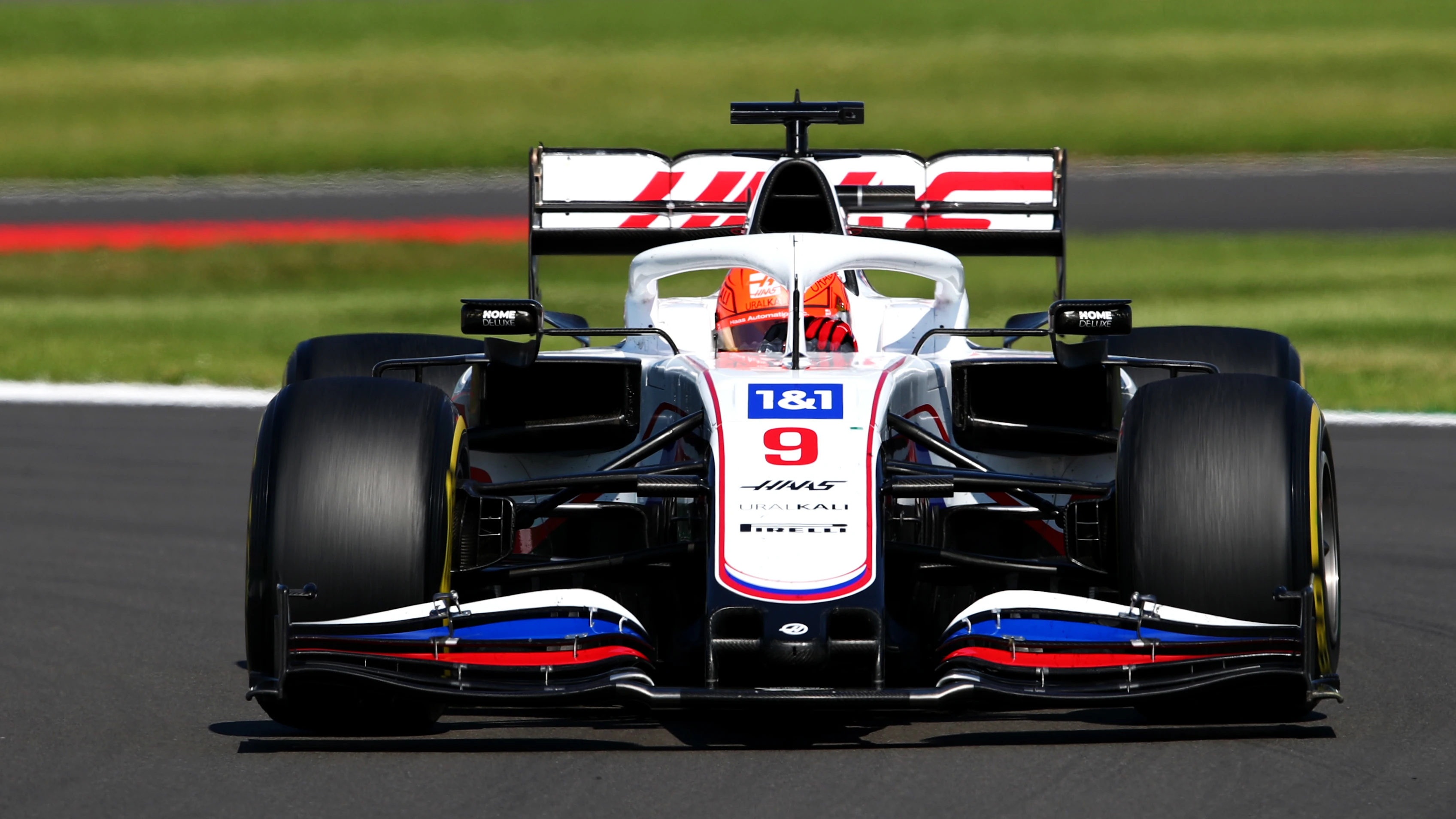 NORTHAMPTON, ENGLAND - JULY 18: Nikita Mazepin of Russia driving the (9) Haas F1 Team VF-21 Ferrari during the F1 Grand Prix of Great Britain at Silverstone on July 18, 2021 in Northampton, England. (Photo by Joe Portlock - Formula 1/Formula 1 via Getty Images)