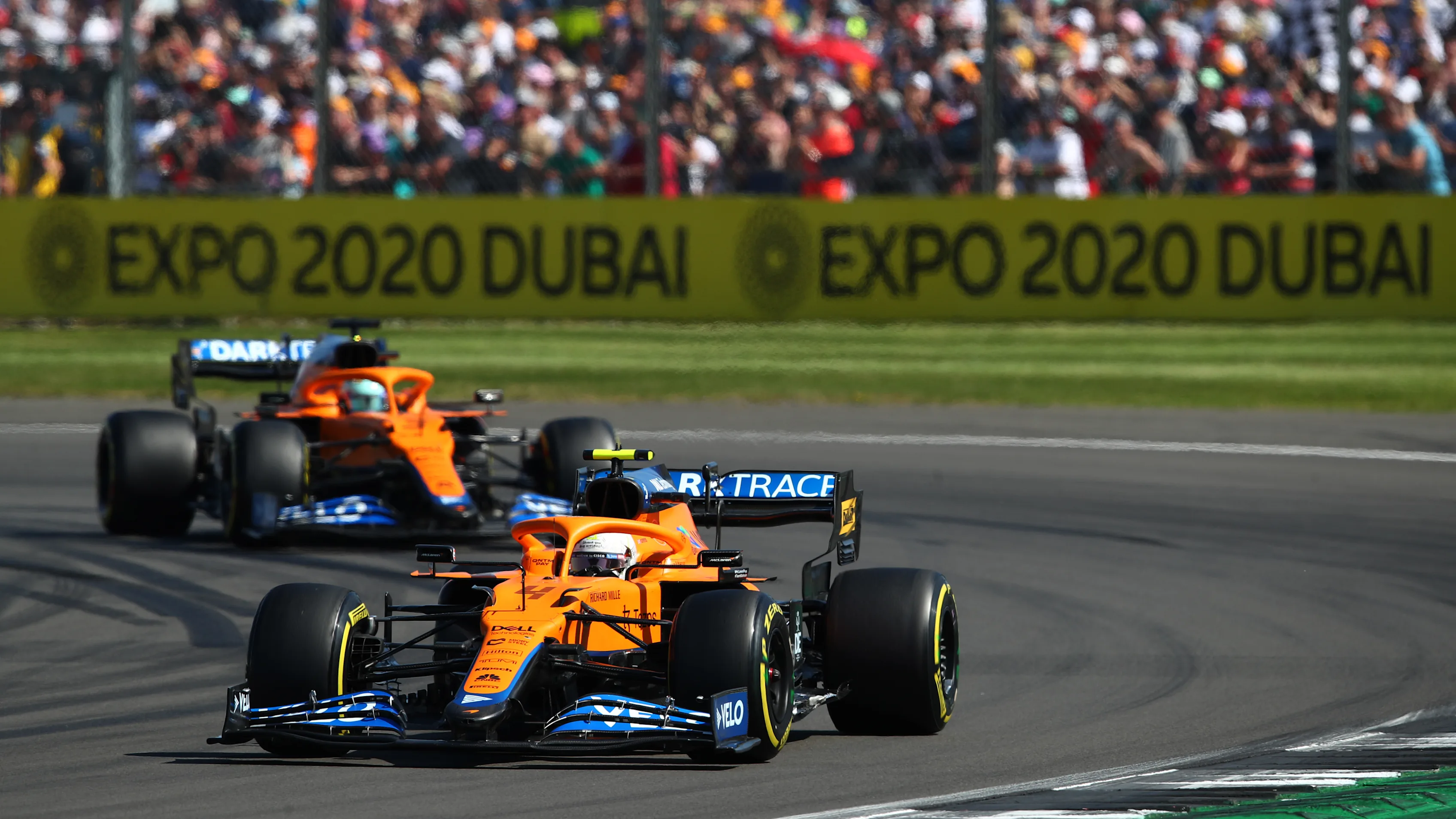 NORTHAMPTON, ENGLAND - JULY 18: Lando Norris of Great Britain driving the (4) McLaren F1 Team