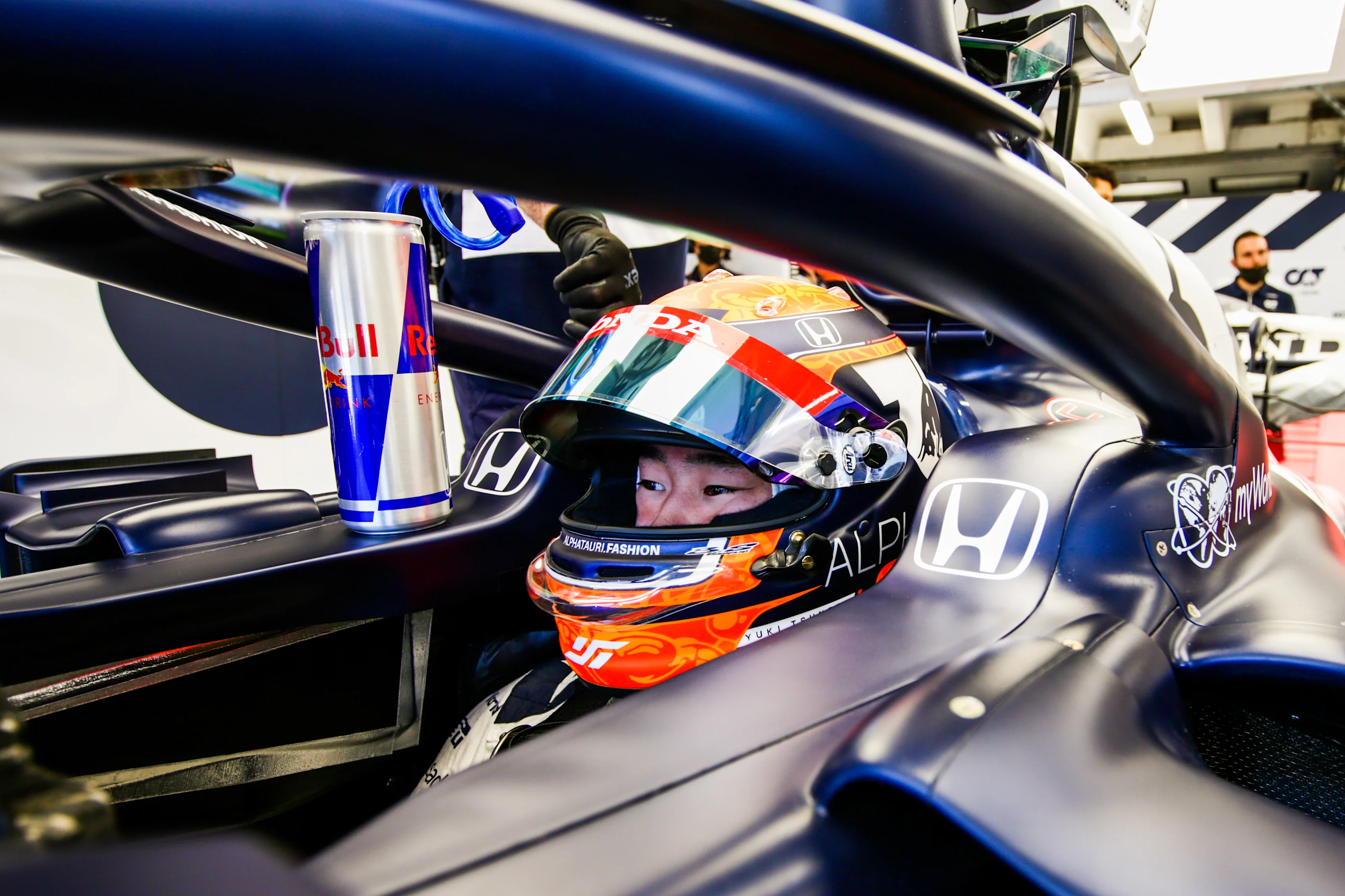 BUDAPEST, HUNGARY - JULY 30: Yuki Tsunoda of Scuderia AlphaTauri and Japan  during practice ahead