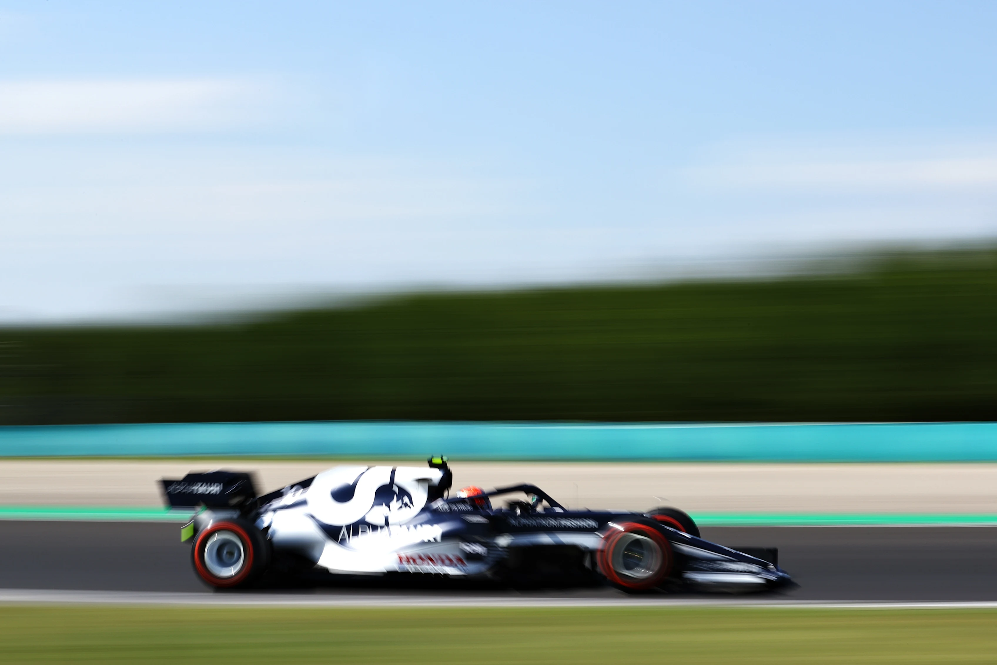 BUDAPEST, HUNGARY - JULY 30: Pierre Gasly of France driving the (10) Scuderia AlphaTauri AT02 Honda