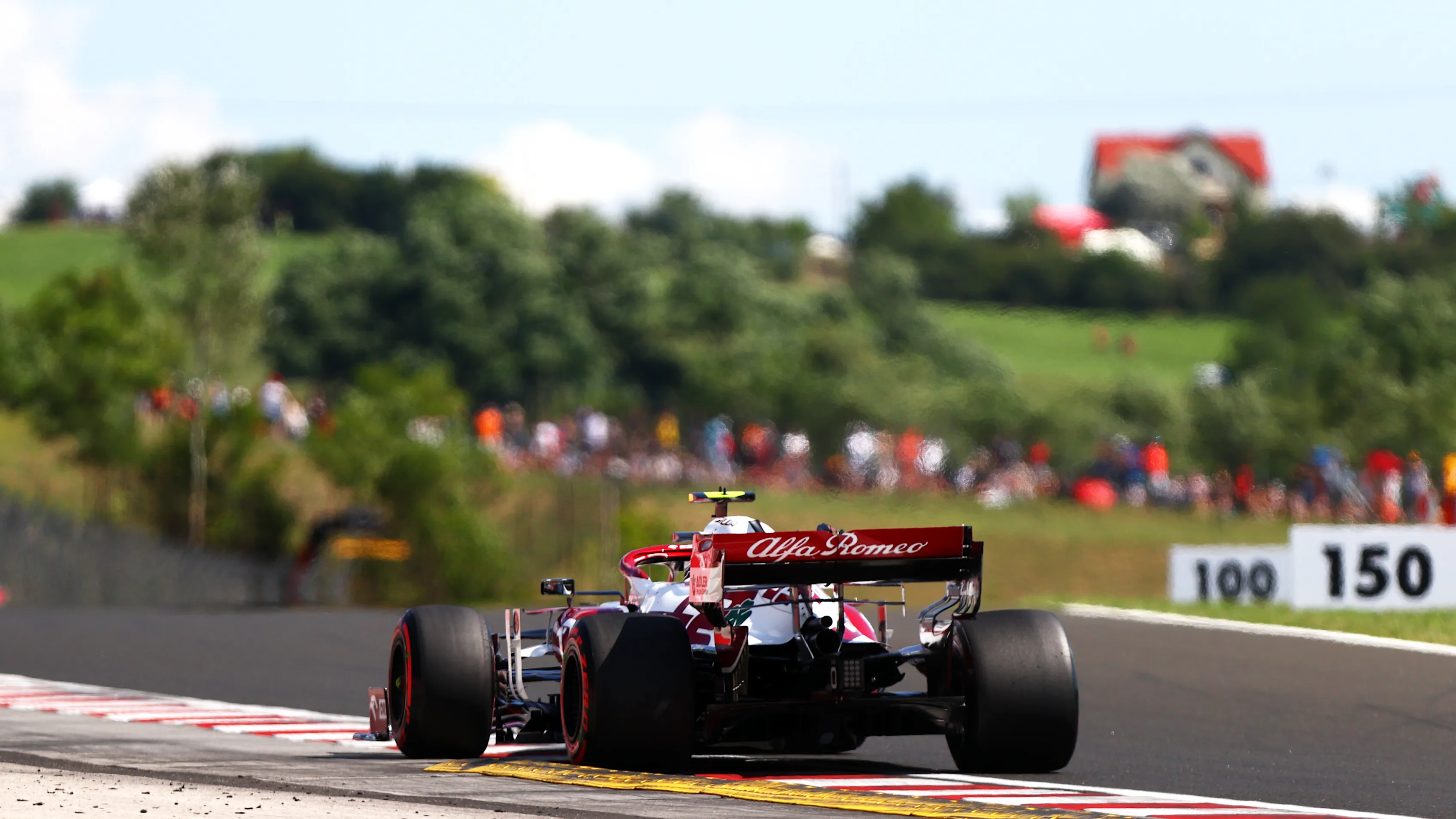 BUDAPEST, HUNGARY - JULY 31: Antonio Giovinazzi of Italy driving the (99) Alfa Romeo Racing C41