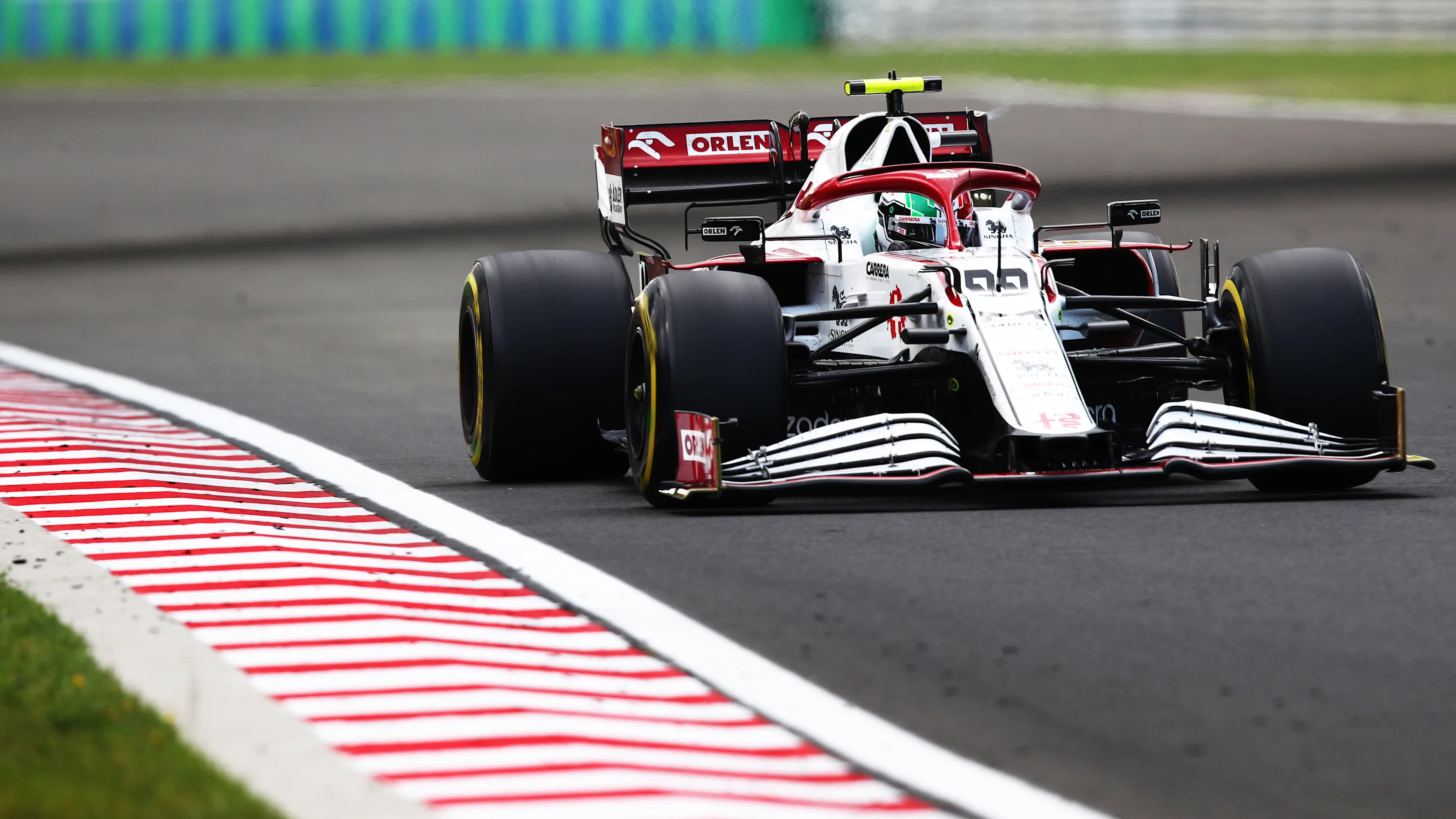 BUDAPEST, HUNGARY - AUGUST 01: Antonio Giovinazzi of Italy driving the (99) Alfa Romeo Racing C41