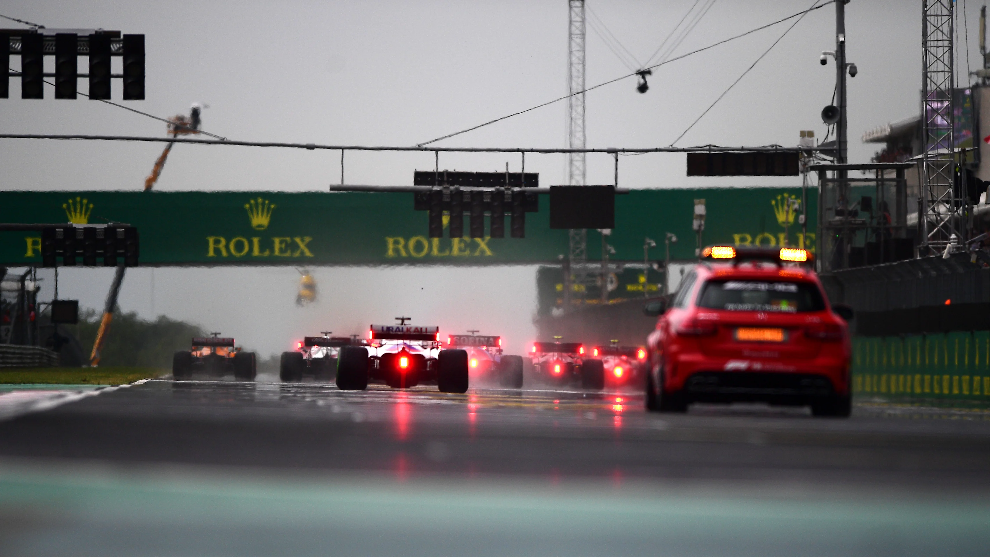 BUDAPEST, HUNGARY - AUGUST 01: A rear view of the start during the F1 Grand Prix of Hungary at