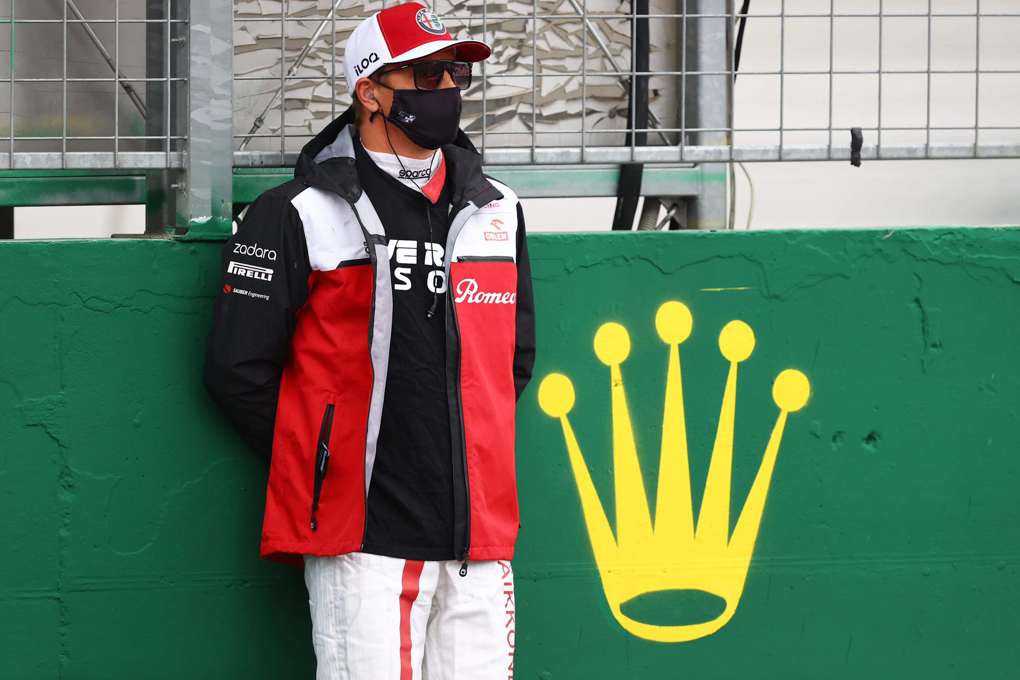 BUDAPEST, HUNGARY - AUGUST 01: Kimi Raikkonen of Finland and Alfa Romeo Racing looks on from the