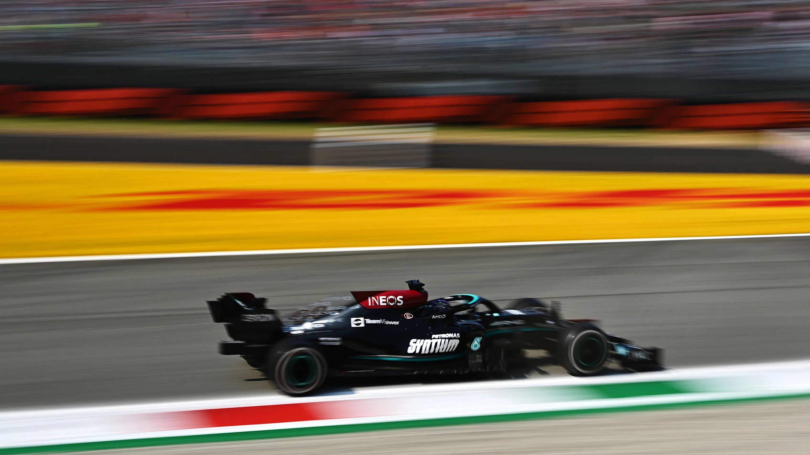 MONZA, ITALY - SEPTEMBER 11: Lewis Hamilton of Great Britain driving the (44) Mercedes AMG Petronas