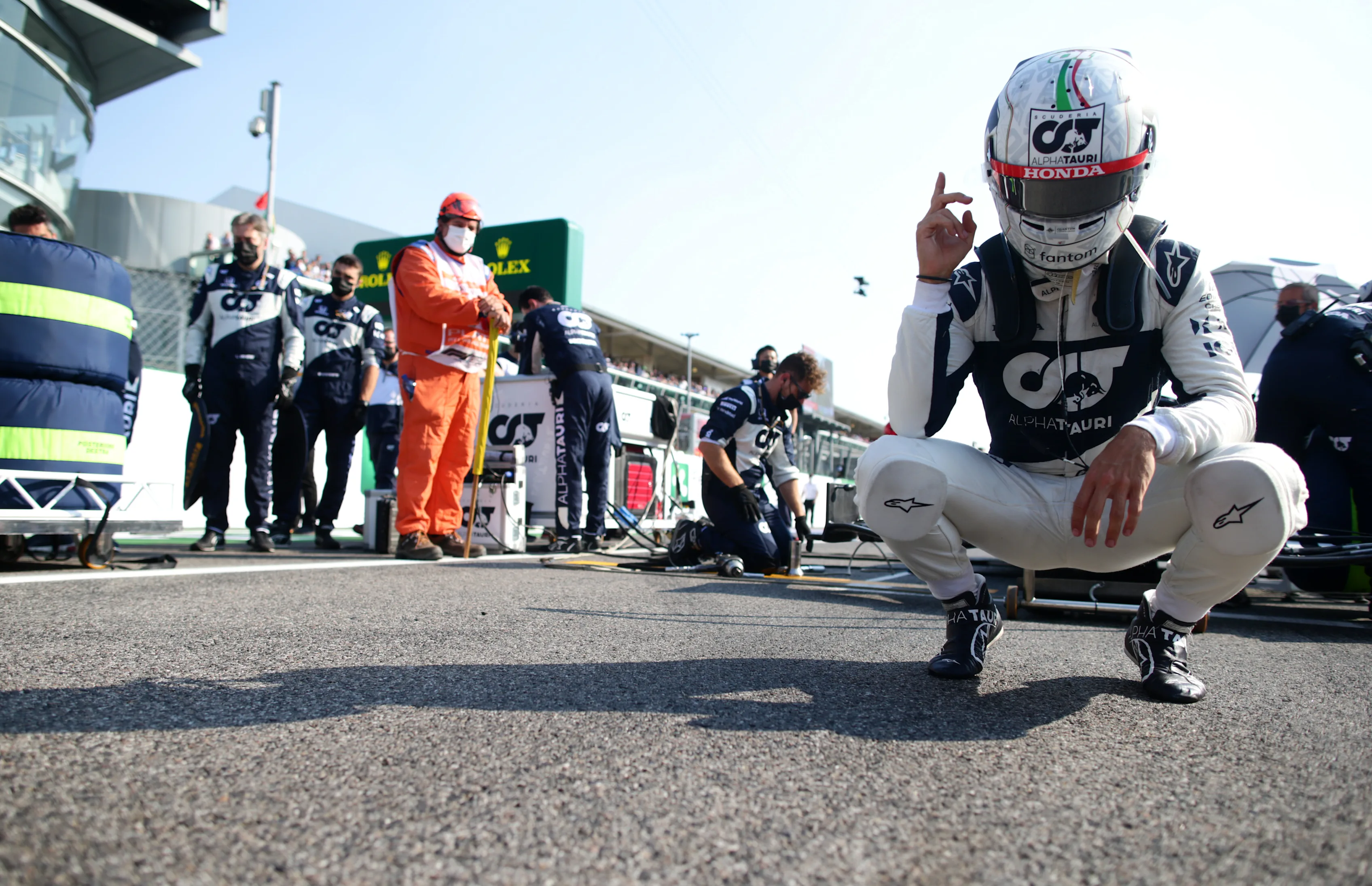 MONZA, ITALY - SEPTEMBER 11: Pierre Gasly of France and Scuderia AlphaTauri prepares to drive on