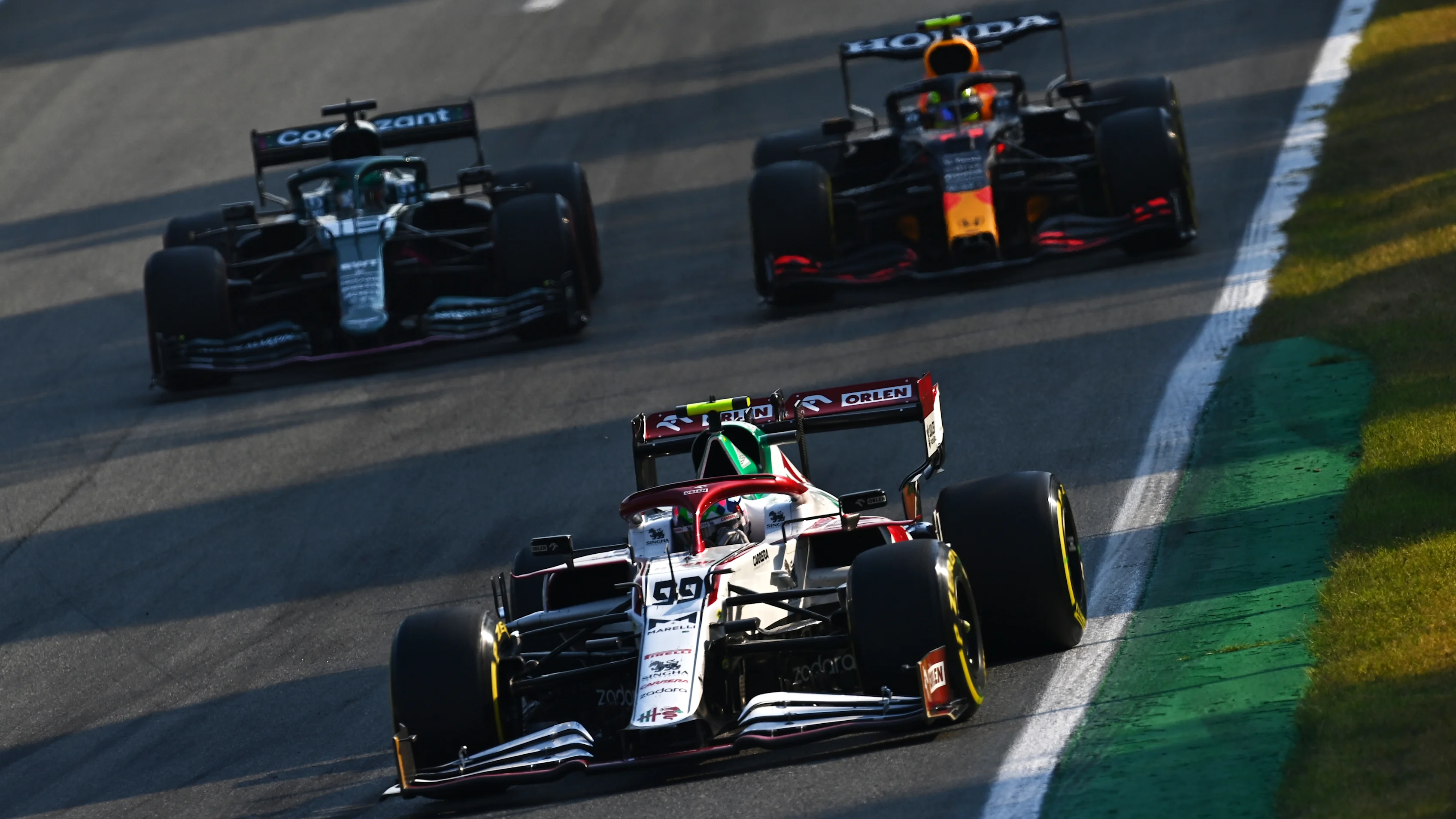 MONZA, ITALY - SEPTEMBER 11: Antonio Giovinazzi of Italy driving the (99) Alfa Romeo Racing C41