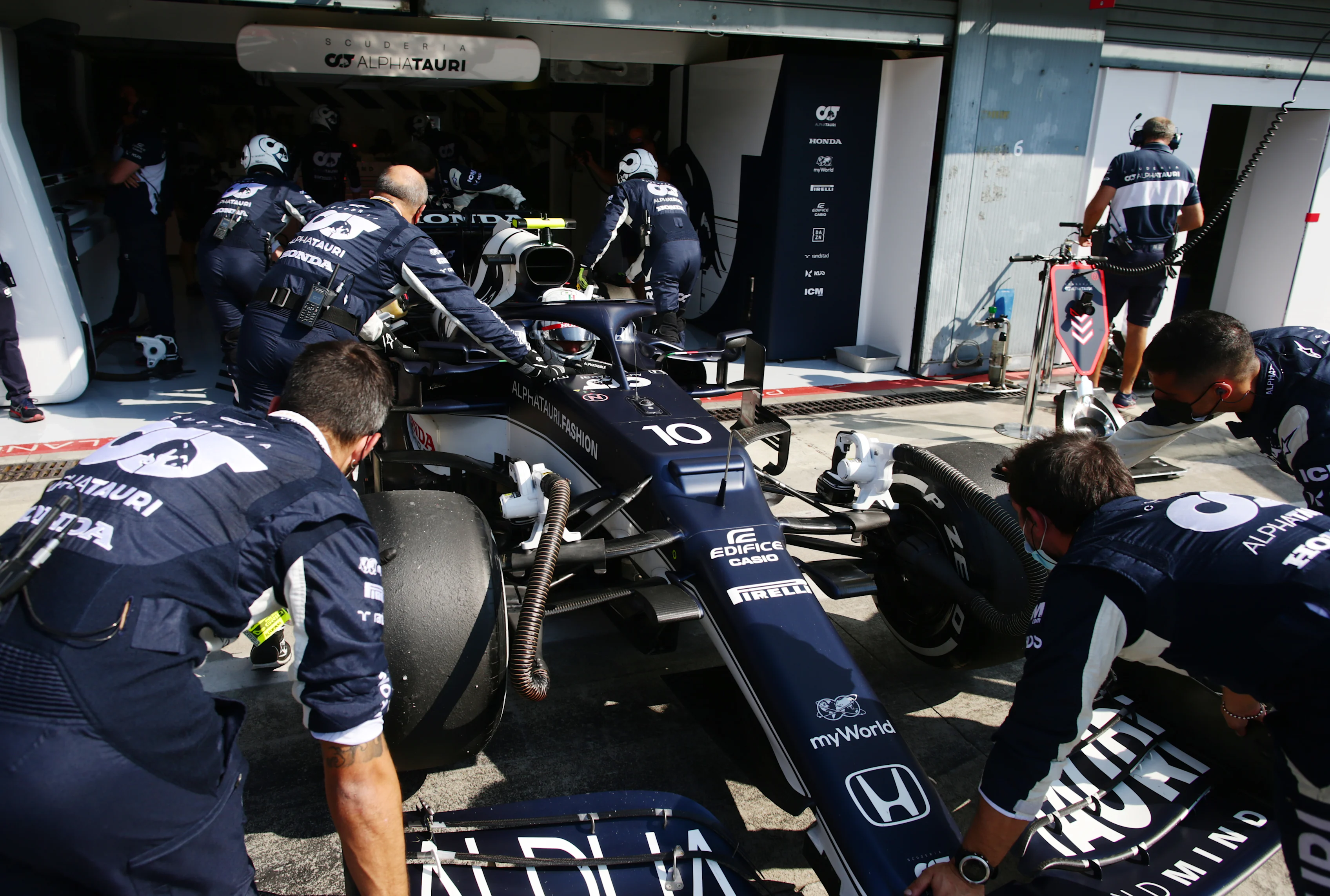 MONZA, ITALY - SEPTEMBER 12: Pierre Gasly of France driving the (10) Scuderia AlphaTauri AT02 Honda