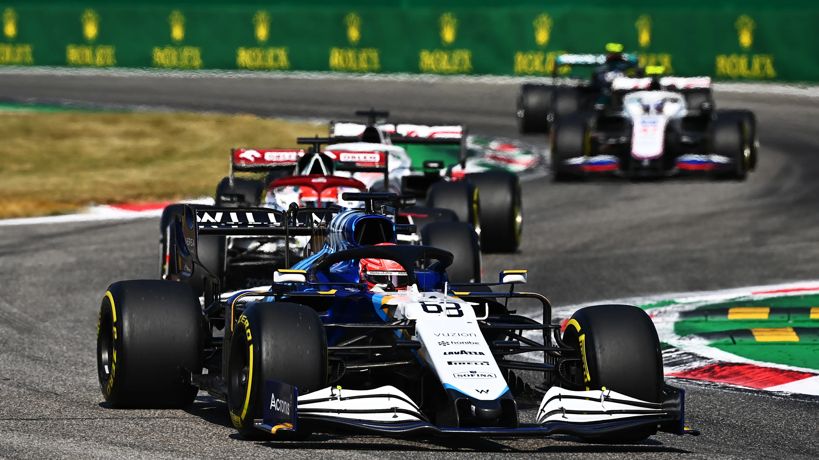 MONZA, ITALY - SEPTEMBER 12: George Russell of Great Britain driving the (63) Williams Racing FW43B