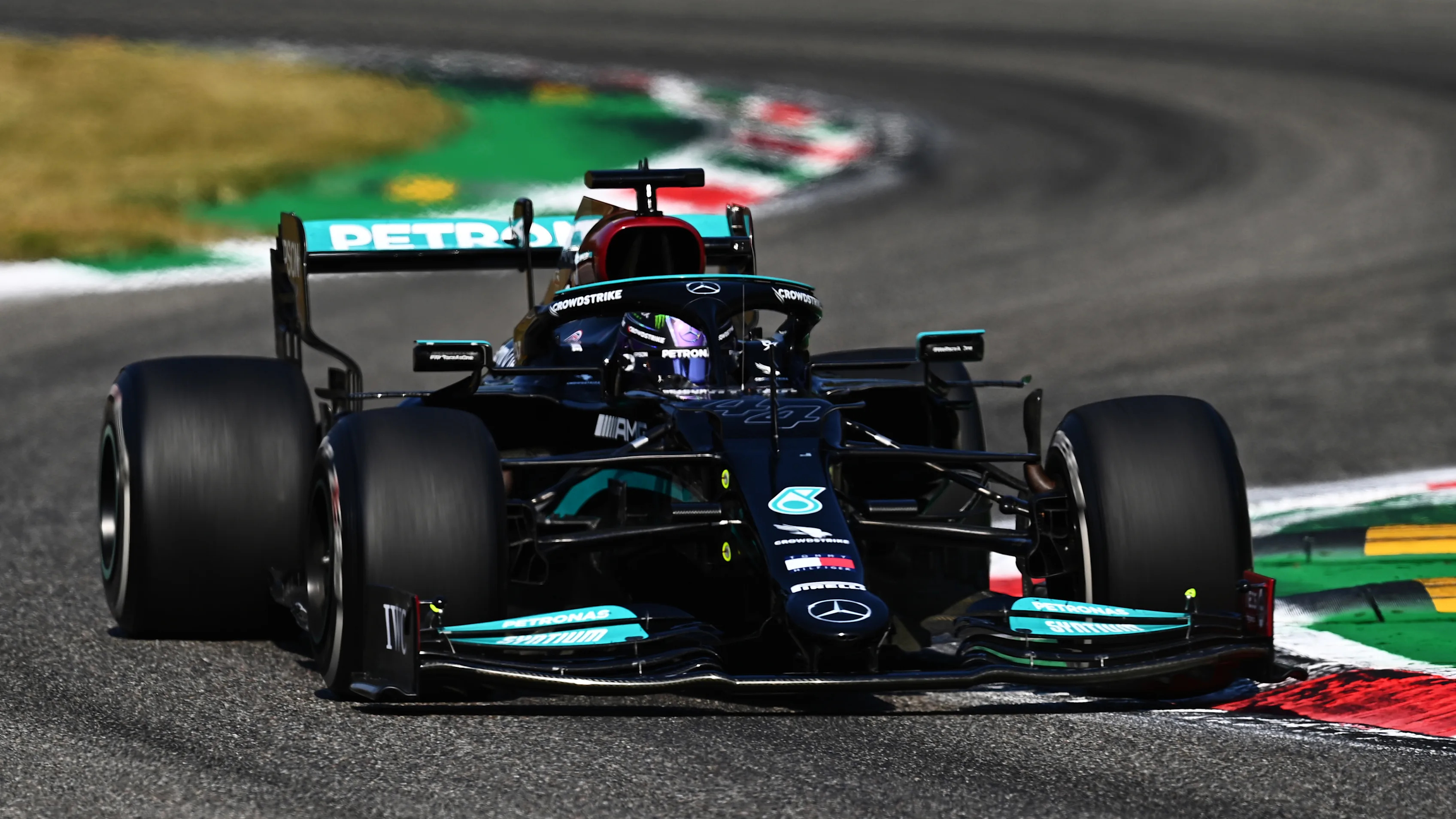 MONZA, ITALY - SEPTEMBER 12: Lewis Hamilton of Great Britain driving the (44) Mercedes AMG Petronas
