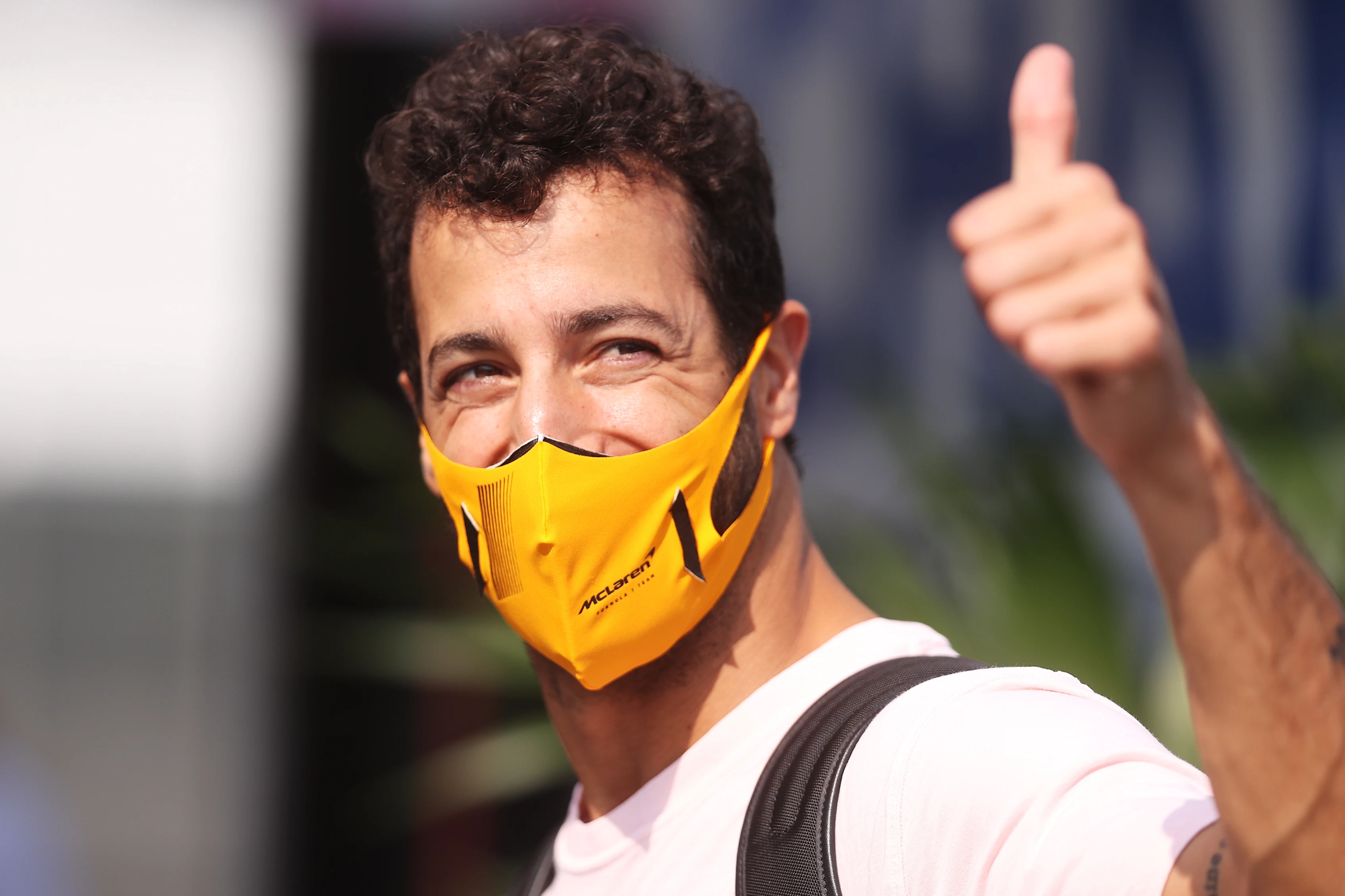 MONZA, ITALY - SEPTEMBER 09: Daniel Ricciardo of Australia and McLaren F1 looks on in the Paddock