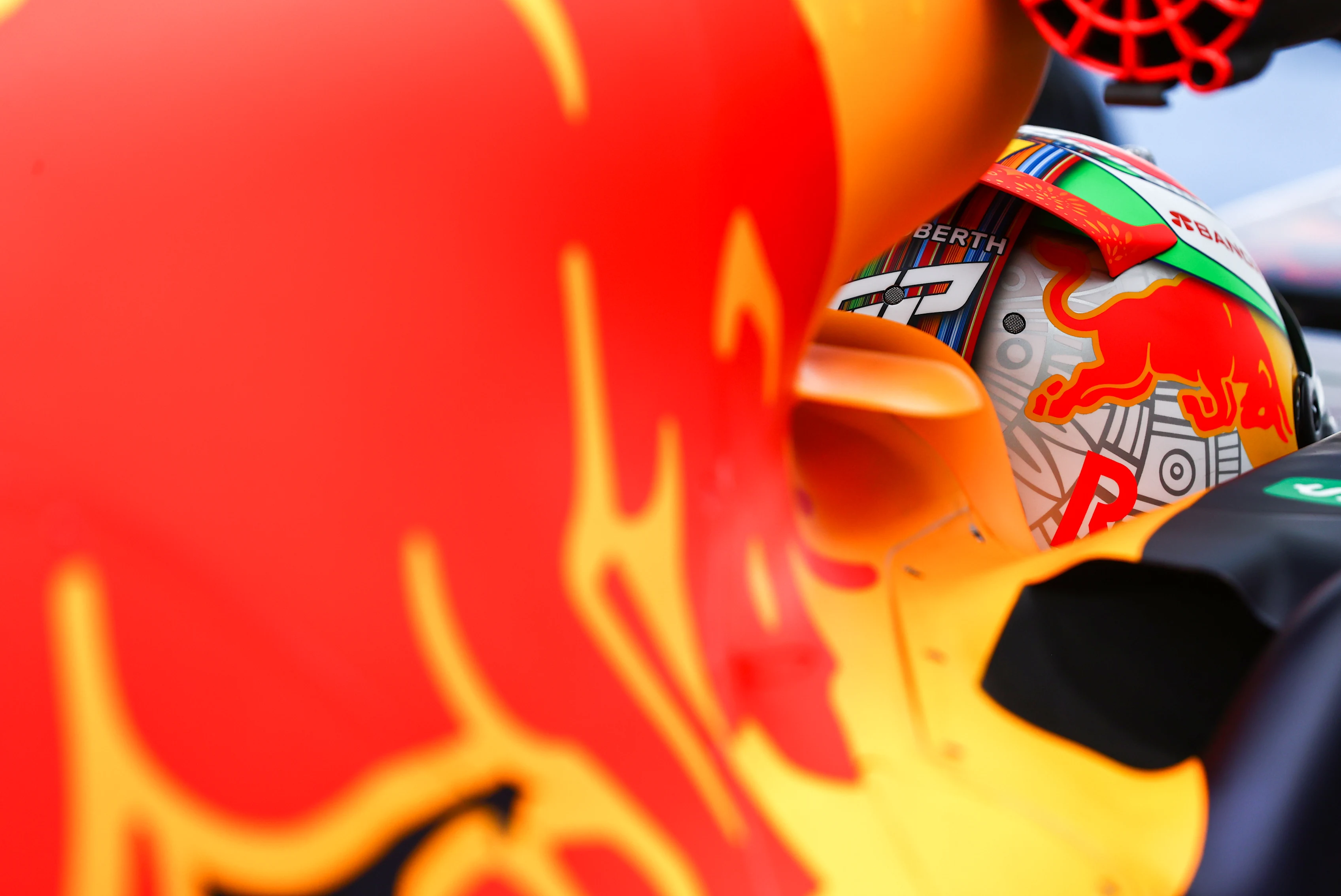 MEXICO CITY, MEXICO - NOVEMBER 06: Sergio Perez of Mexico and Red Bull Racing prepares to drive in