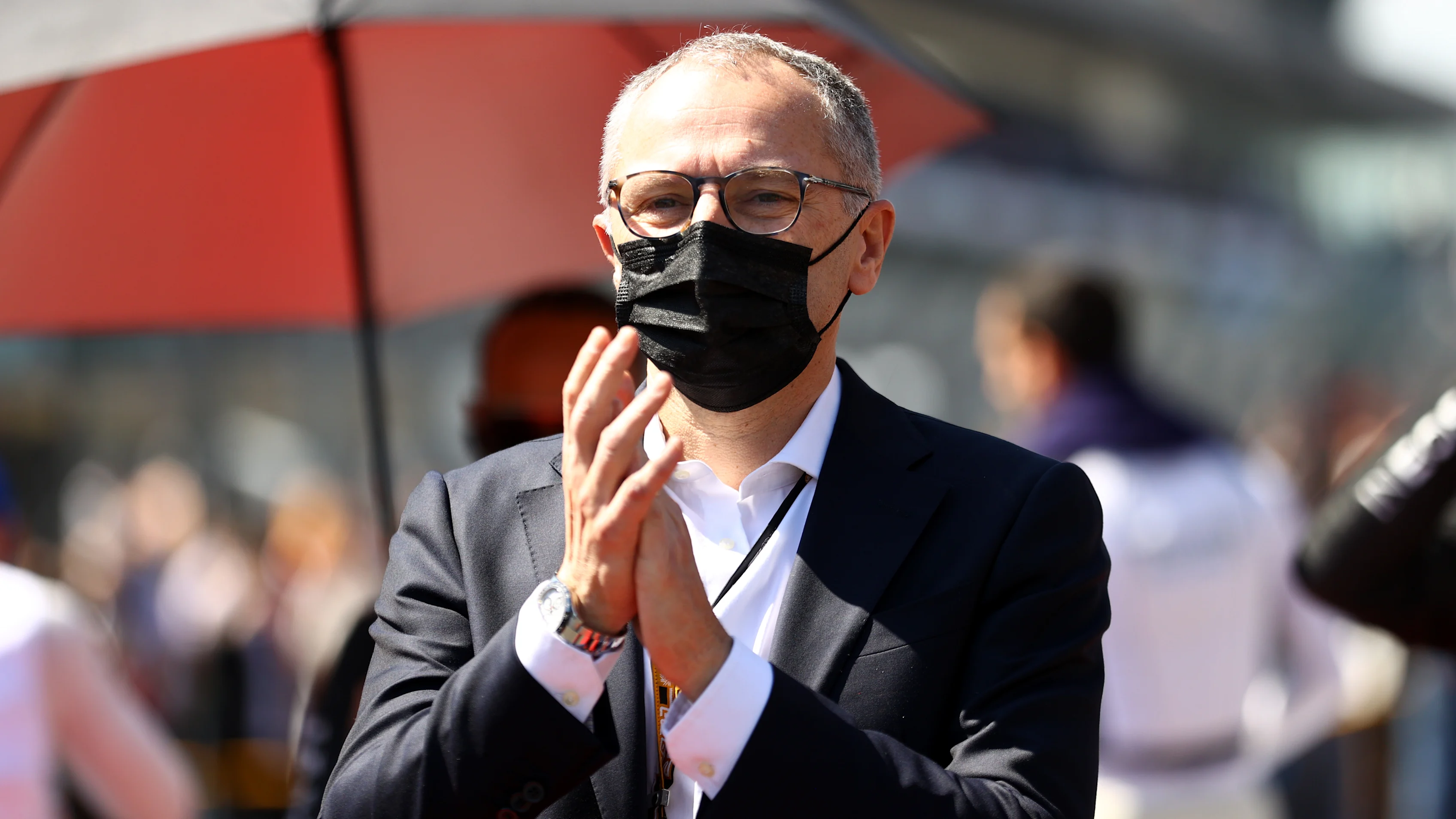 MEXICO CITY, MEXICO - NOVEMBER 07: Stefano Domenicali, CEO of the Formula One Group, applauds on