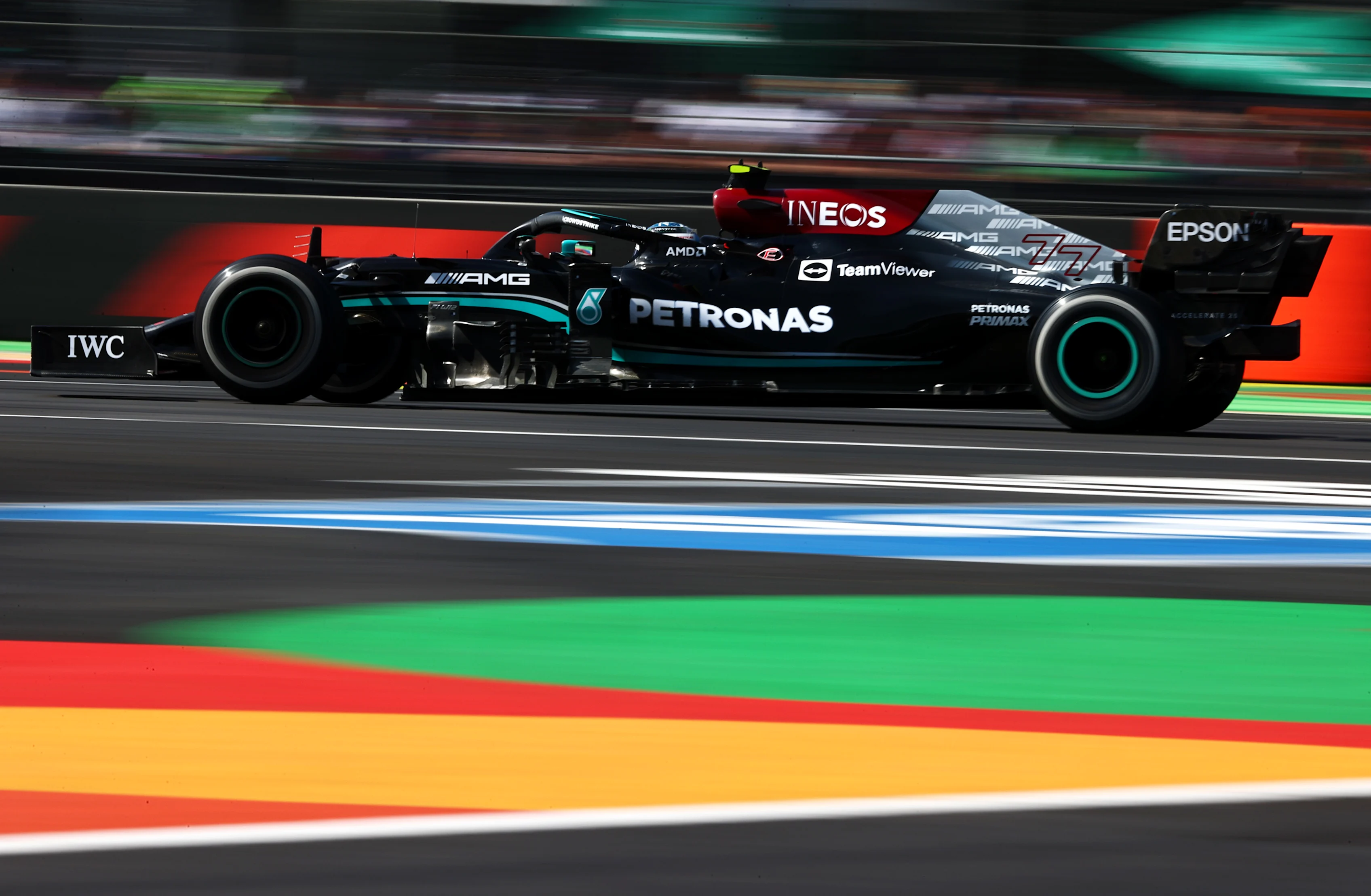 MEXICO CITY, MEXICO - NOVEMBER 07: Valtteri Bottas of Finland driving the (77) Mercedes AMG