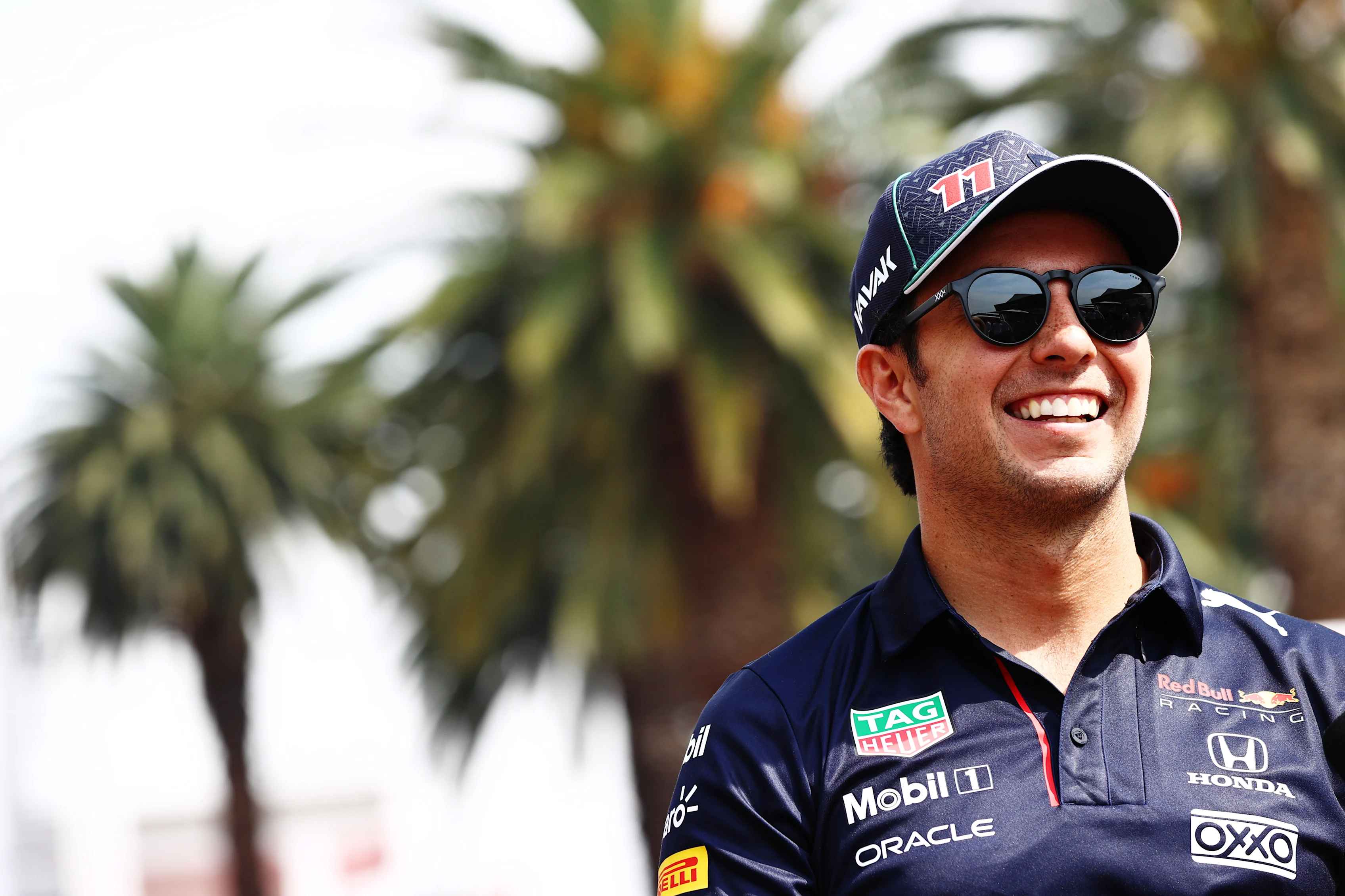 MEXICO CITY, MEXICO - NOVEMBER 04: Sergio Perez of Mexico and Red Bull Racing looks on in the