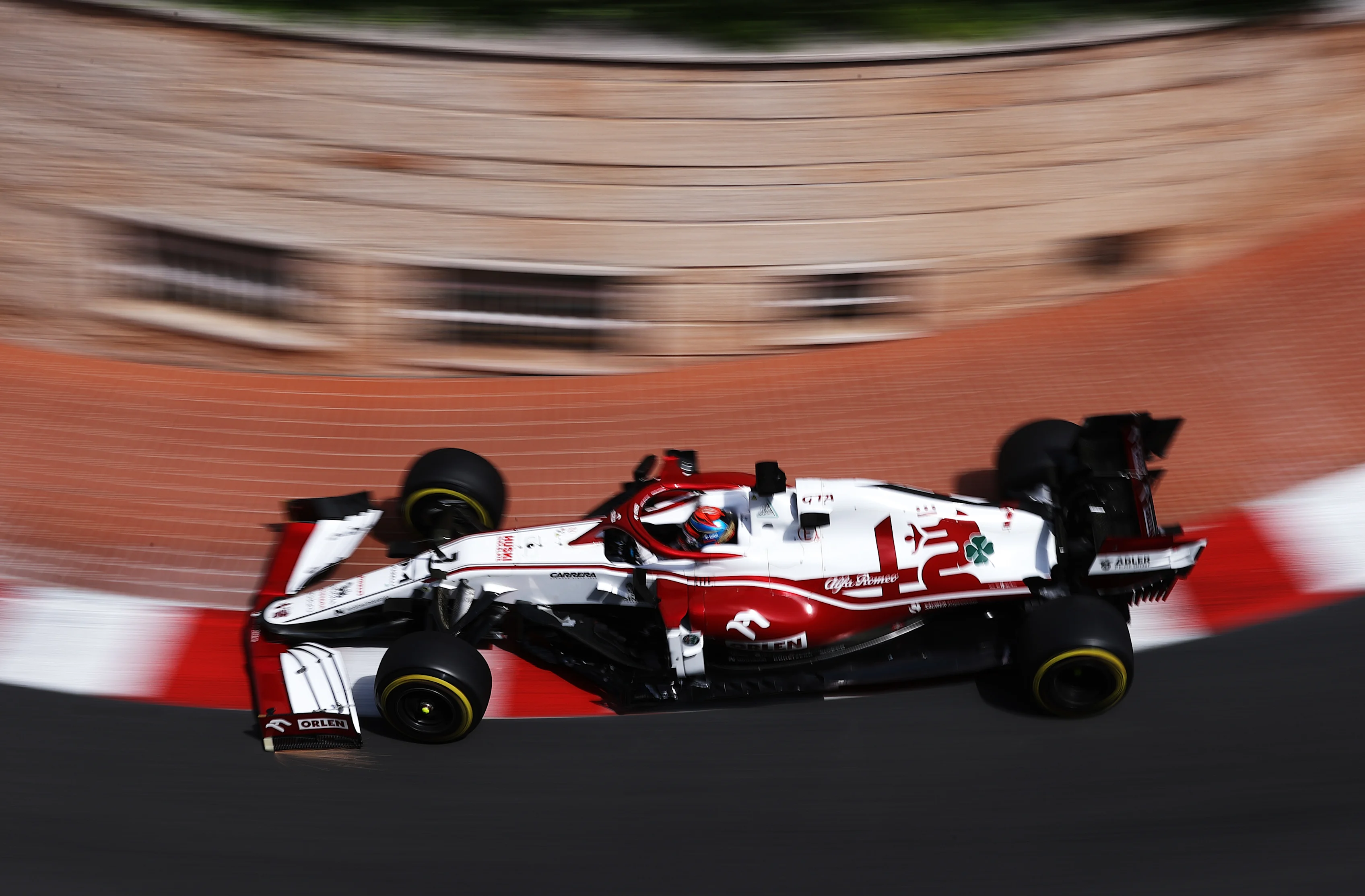 MONTE-CARLO, MONACO - MAY 23: Kimi Raikkonen of Finland driving the (7) Alfa Romeo Racing C41 Ferrari on track during the F1 Grand Prix of Monaco at Circuit de Monaco on May 23, 2021 in Monte-Carlo, Monaco. (Photo by Lars Baron/Getty Images)