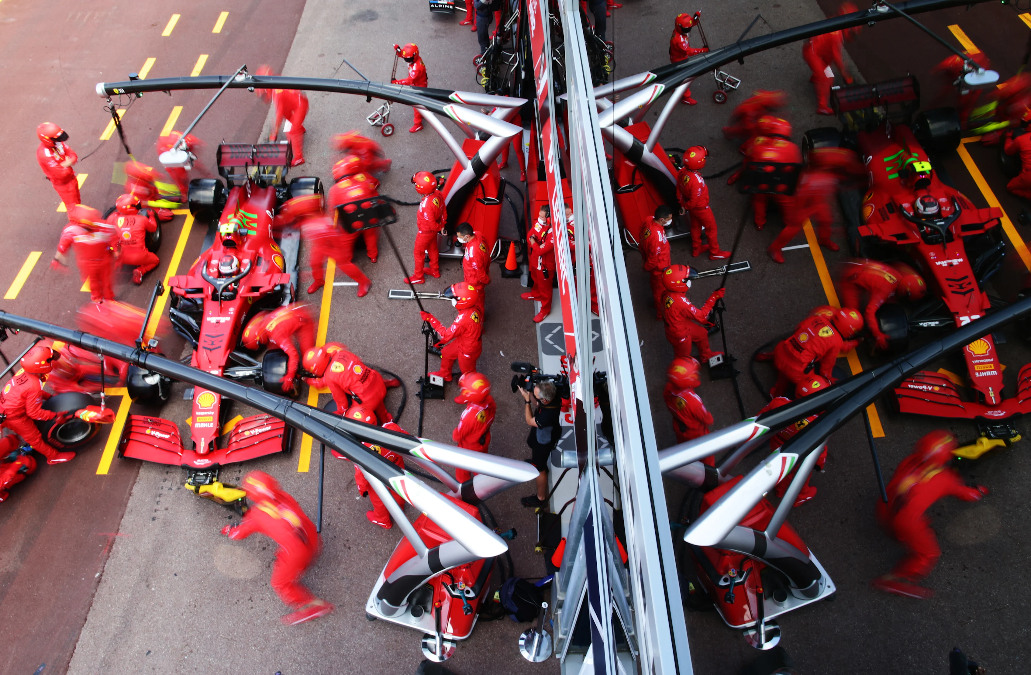 MONTE-CARLO, MONACO - MAY 23: Carlos Sainz of Spain driving the (55) Scuderia Ferrari SF21 makes a