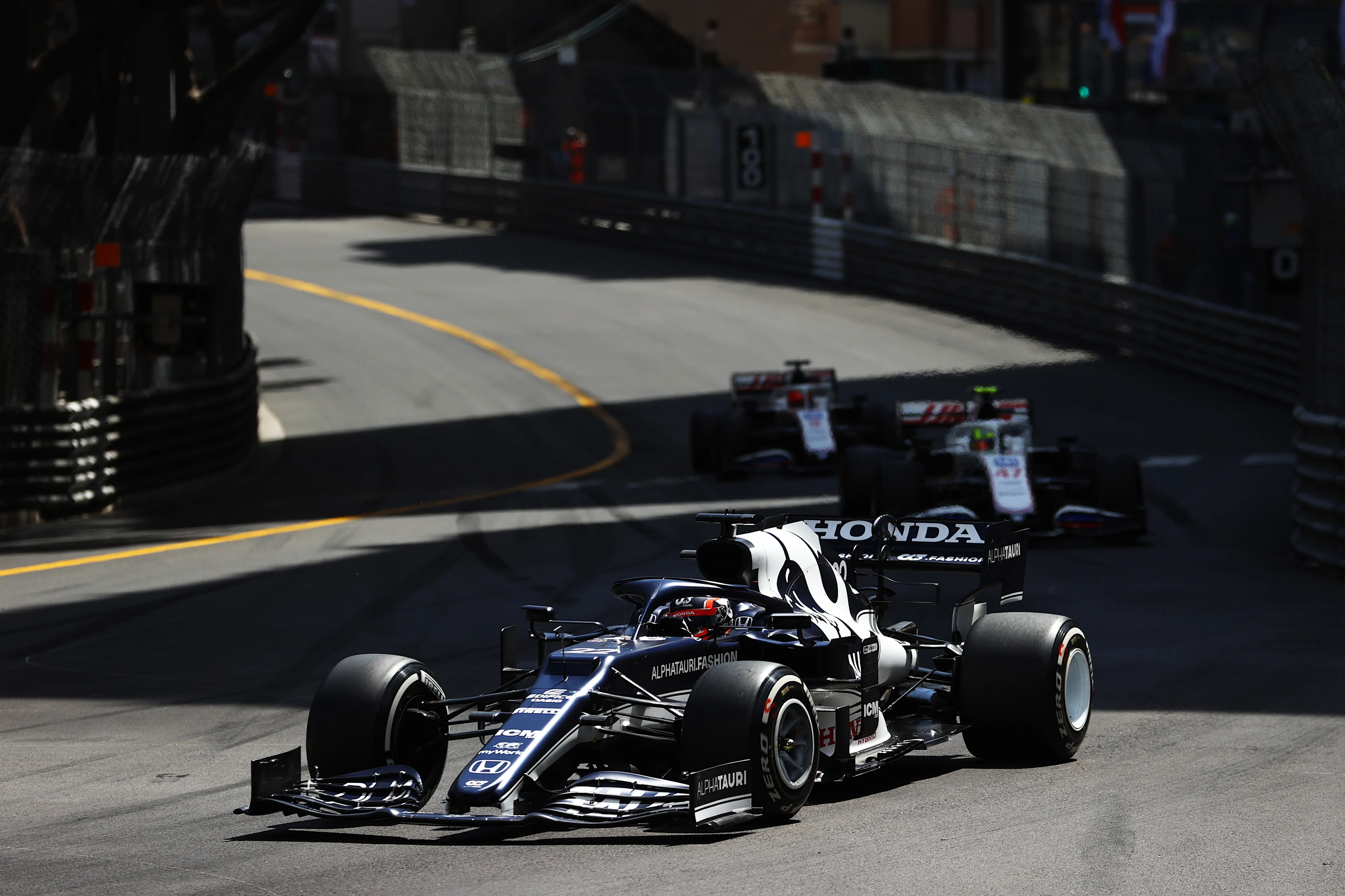 MONTE-CARLO, MONACO - MAY 23: Yuki Tsunoda of Japan driving the (22) Scuderia AlphaTauri AT02 Honda