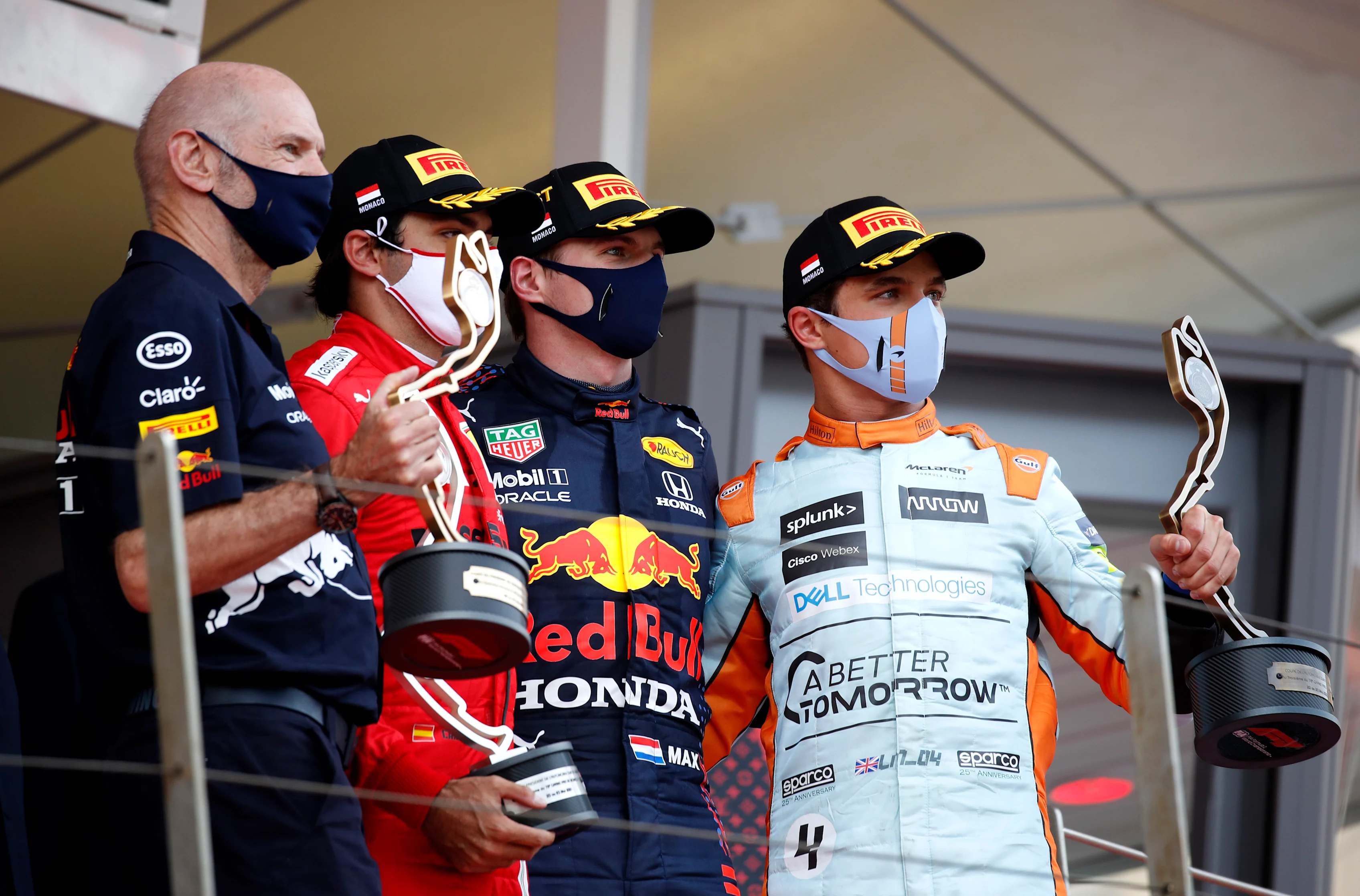 MONTE-CARLO, MONACO - MAY 23: Adrian Newey, the Chief Technical Officer of Red Bull Racing, second