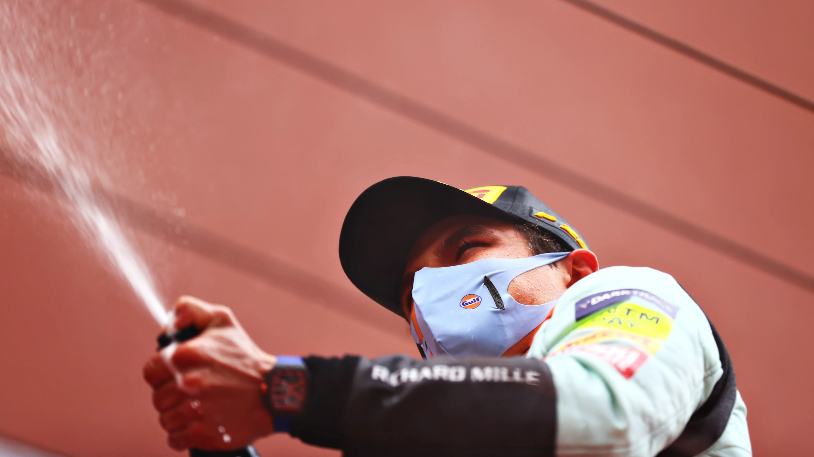 MONTE-CARLO, MONACO - MAY 23: Third placed Lando Norris of Great Britain and McLaren F1 celebrates