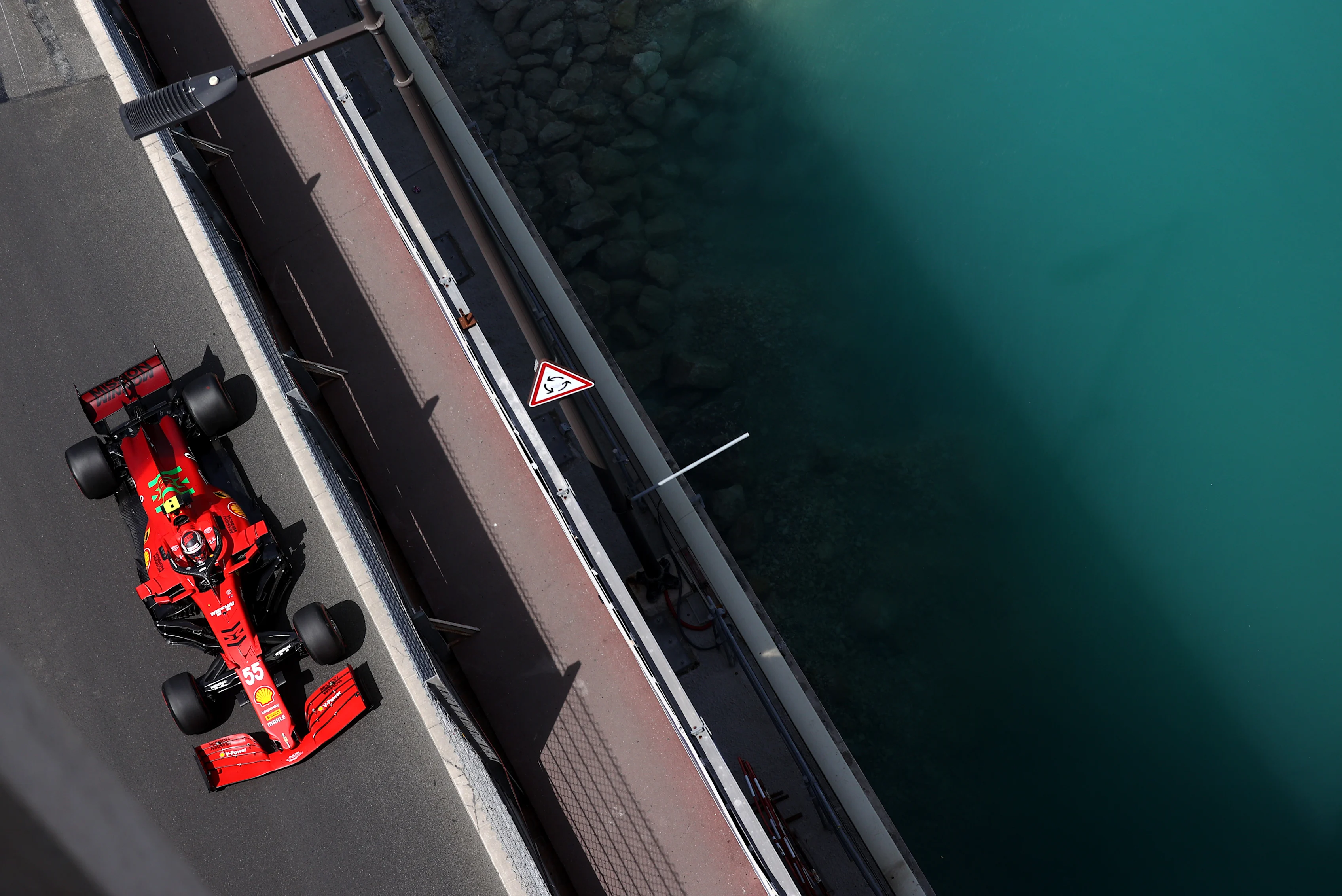 MONTE-CARLO, MONACO - MAY 23: Carlos Sainz of Spain driving the (55) Scuderia Ferrari SF21 during