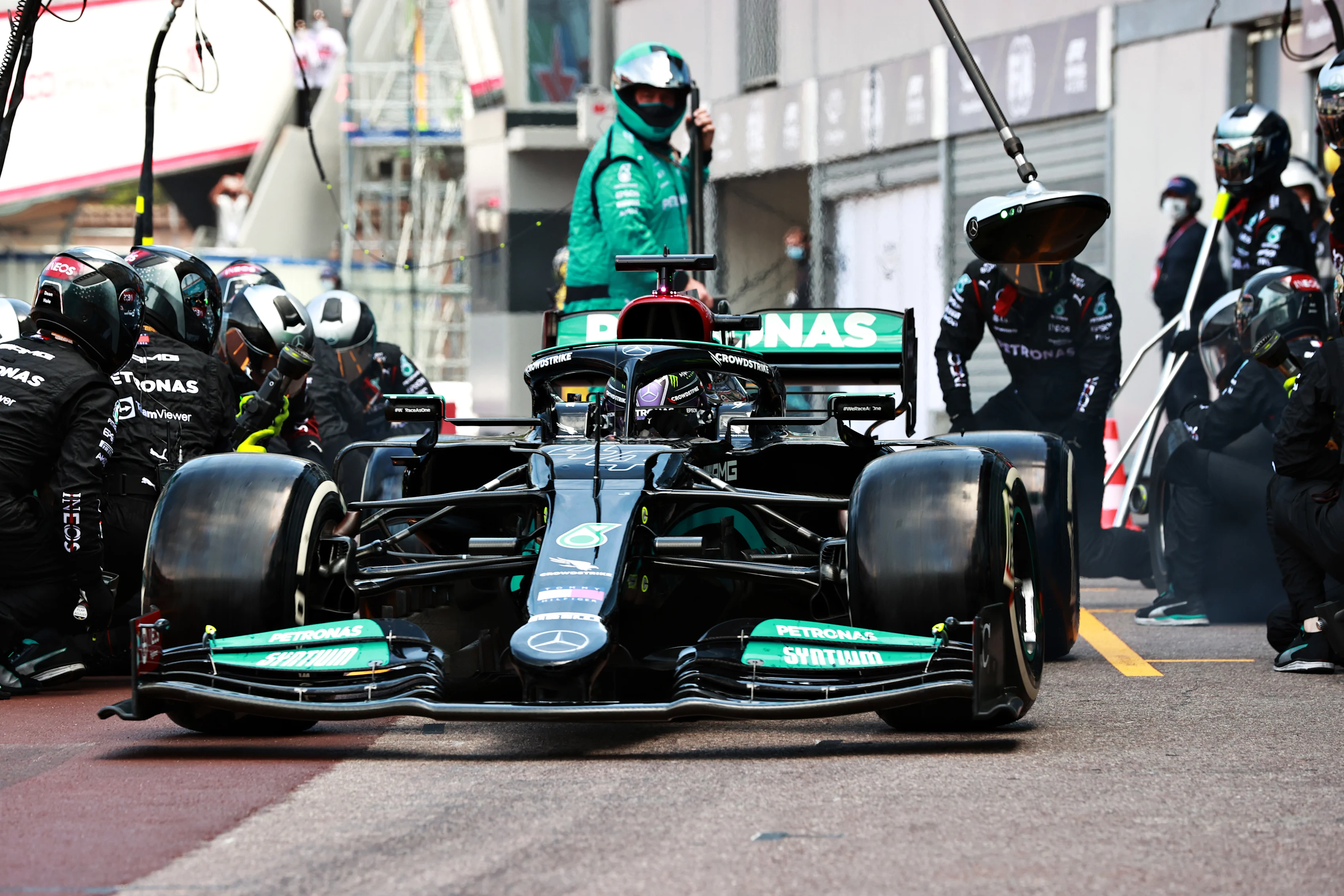 MONTE-CARLO, MONACO - MAY 23: Lewis Hamilton of Great Britain driving the (44) Mercedes AMG