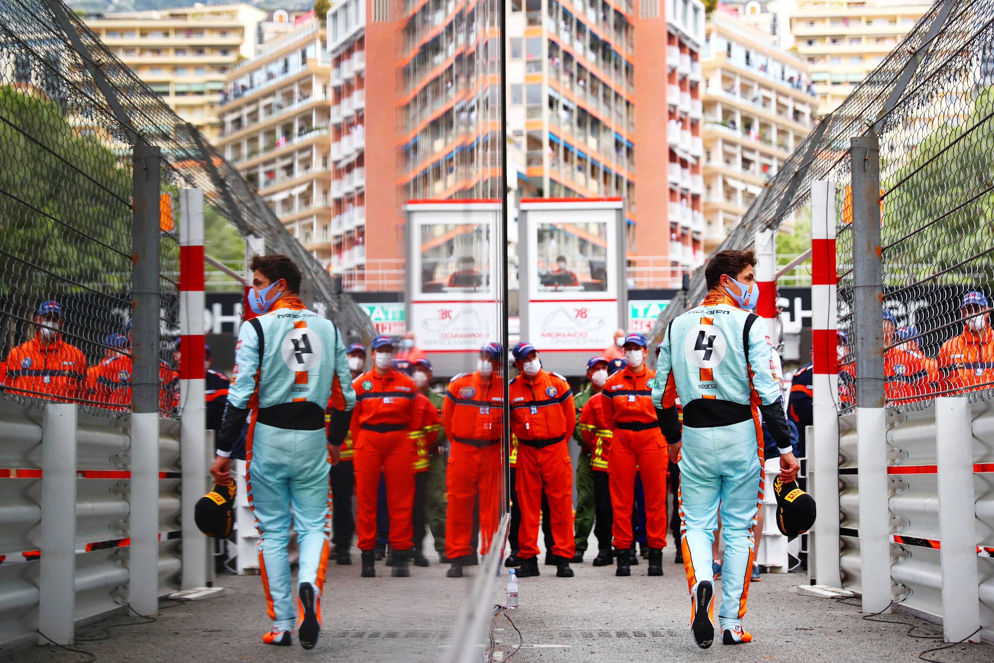 MONTE-CARLO, MONACO - MAY 23:  Lando Norris of Great Britain and McLaren walks underneath the