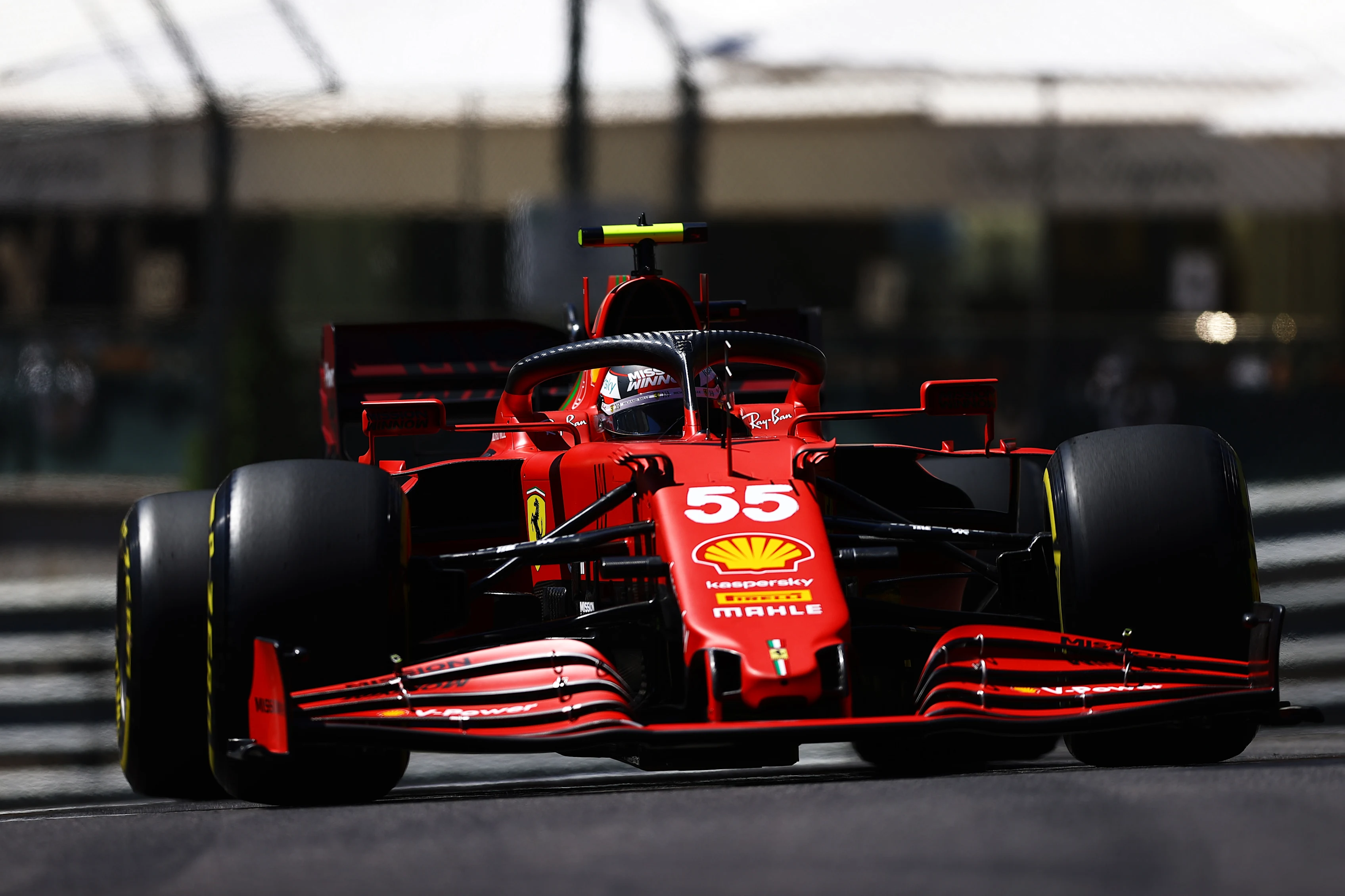 MONTE-CARLO, MONACO - MAY 20: Carlos Sainz of Spain driving the (55) Scuderia Ferrari SF21 on track