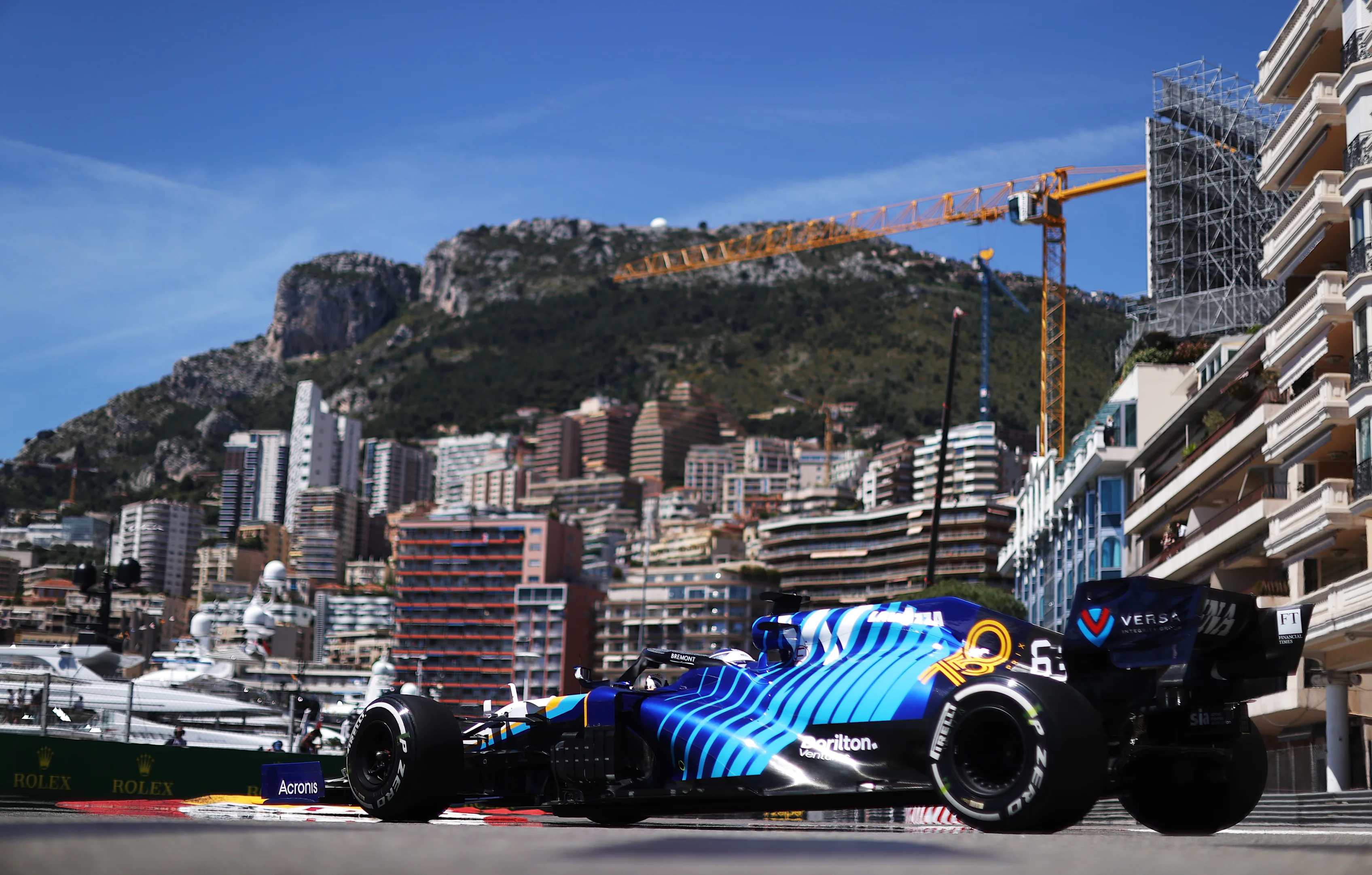 MONTE-CARLO, MONACO - MAY 20: George Russell of Great Britain driving the (63) Williams Racing