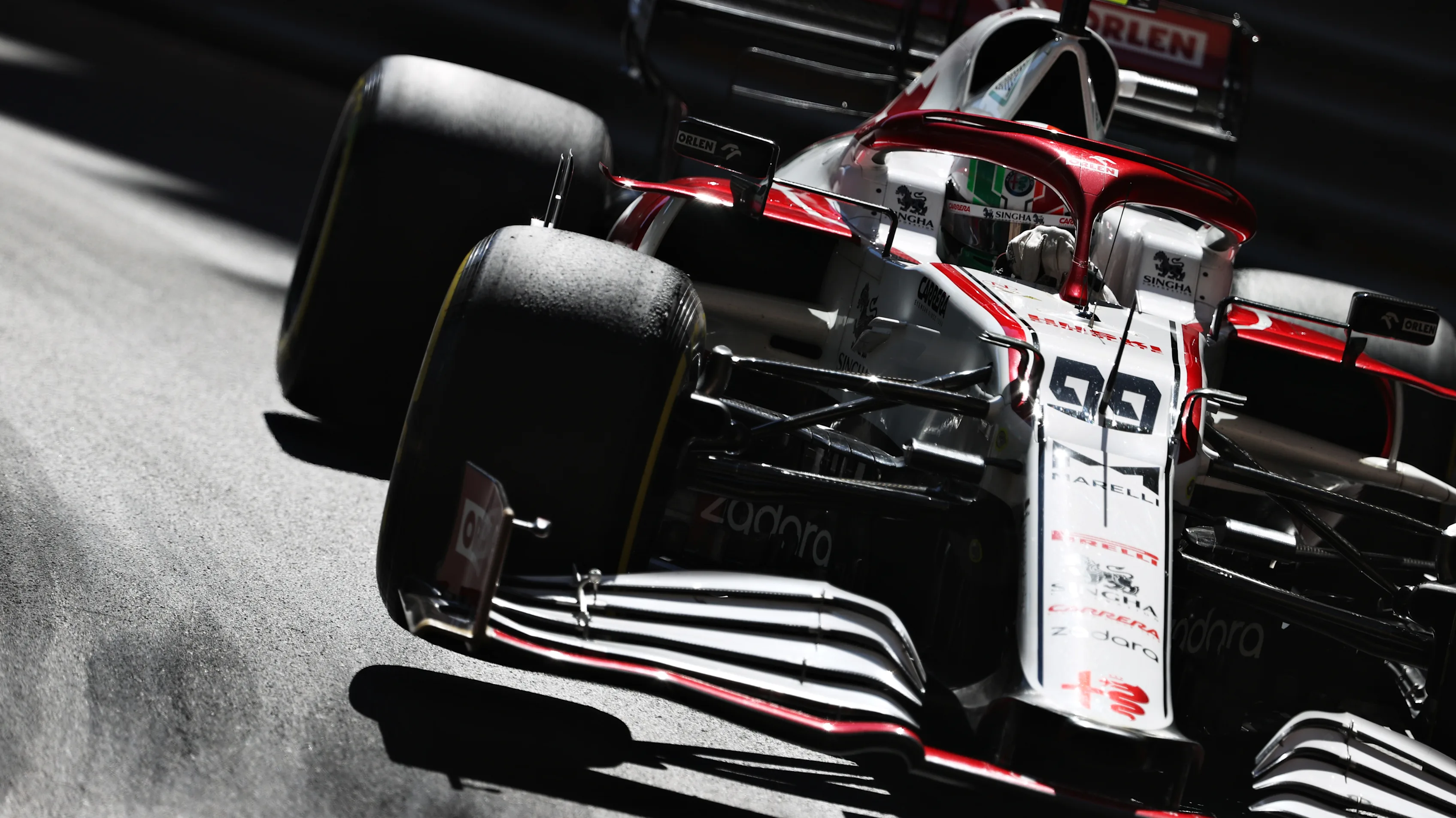 MONTE-CARLO, MONACO - MAY 20: Antonio Giovinazzi of Italy driving the (99) Alfa Romeo Racing C41