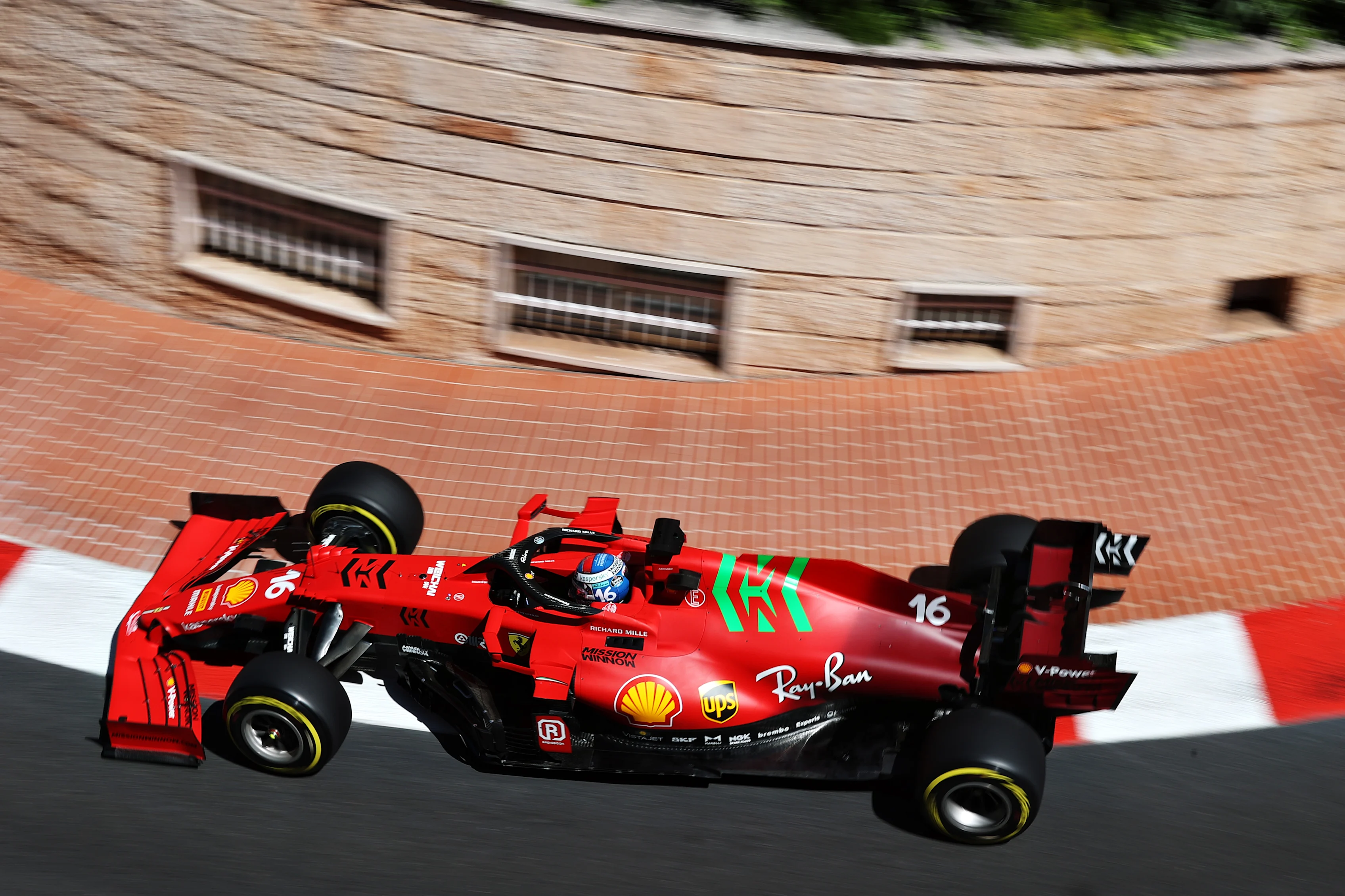 MONTE-CARLO, MONACO - MAY 20: Charles Leclerc of Monaco driving the (16) Scuderia Ferrari SF21