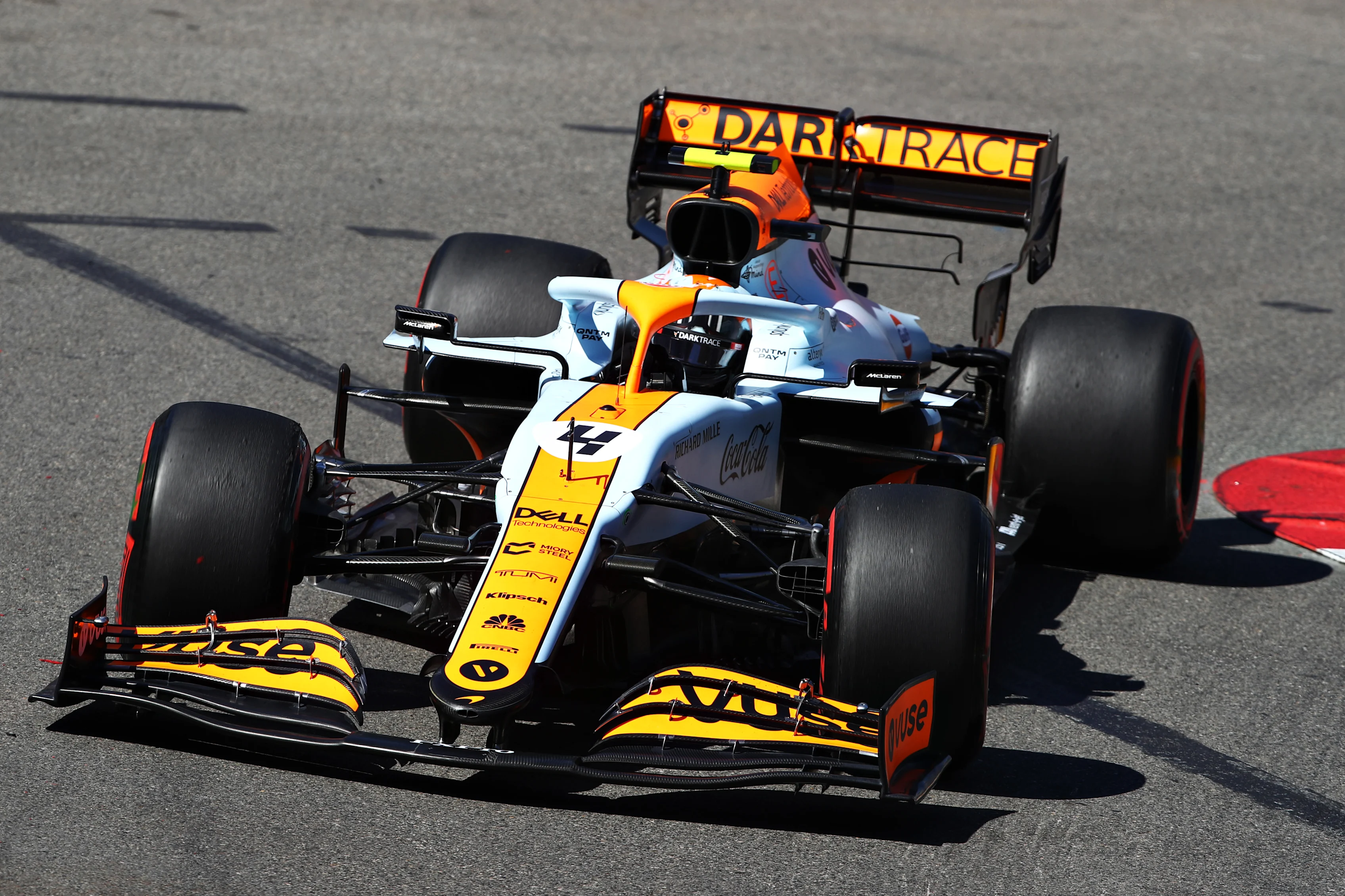 MONTE-CARLO, MONACO - MAY 20: Lando Norris of Great Britain driving the (4) McLaren F1 Team MCL35M Mercedes on track during practice ahead of the F1 Grand Prix of Monaco at Circuit de Monaco on May 20, 2021 in Monte-Carlo, Monaco. (Photo by Mark Thompson/Getty Images)