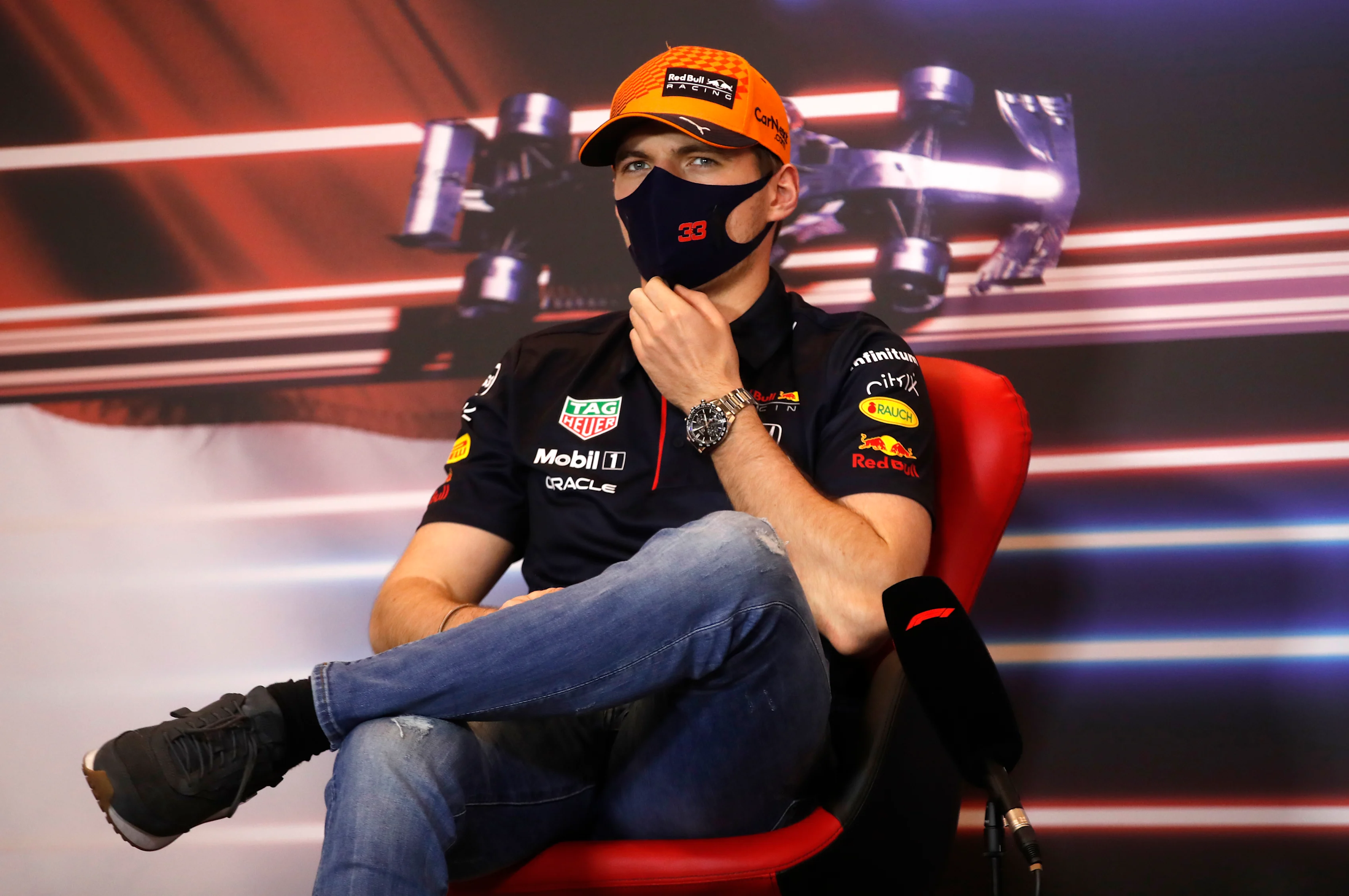 MONTE-CARLO, MONACO - MAY 19: Max Verstappen of Netherlands and Red Bull Racing talks in the