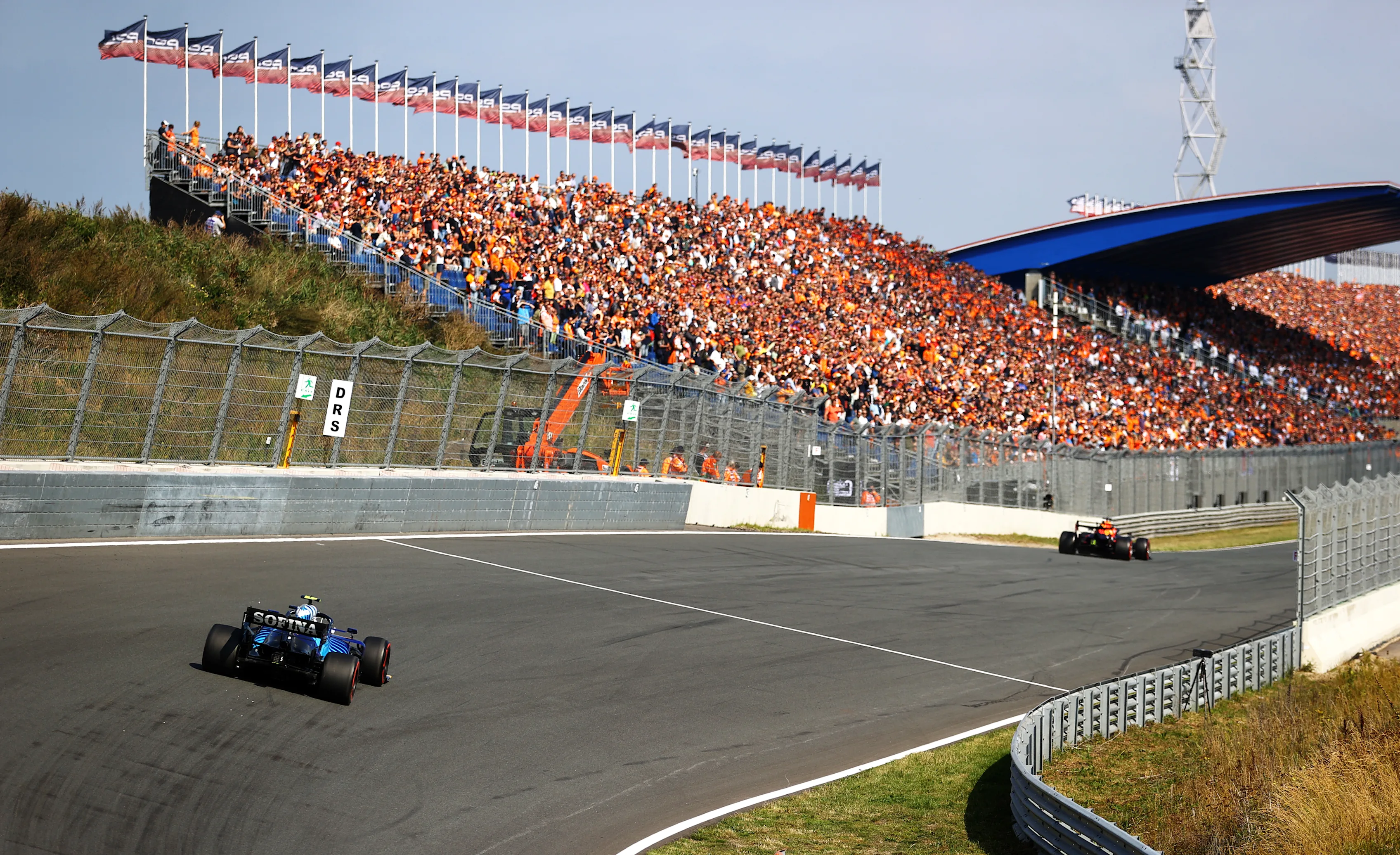 ZANDVOORT, NETHERLANDS - SEPTEMBER 03: Nicholas Latifi of Canada driving the (6) Williams Racing FW43B Mercedes during practice ahead of the F1 Grand Prix of The Netherlands at Circuit Zandvoort on September 03, 2021 in Zandvoort, Netherlands. (Photo by Bryn Lennon/Getty Images)
