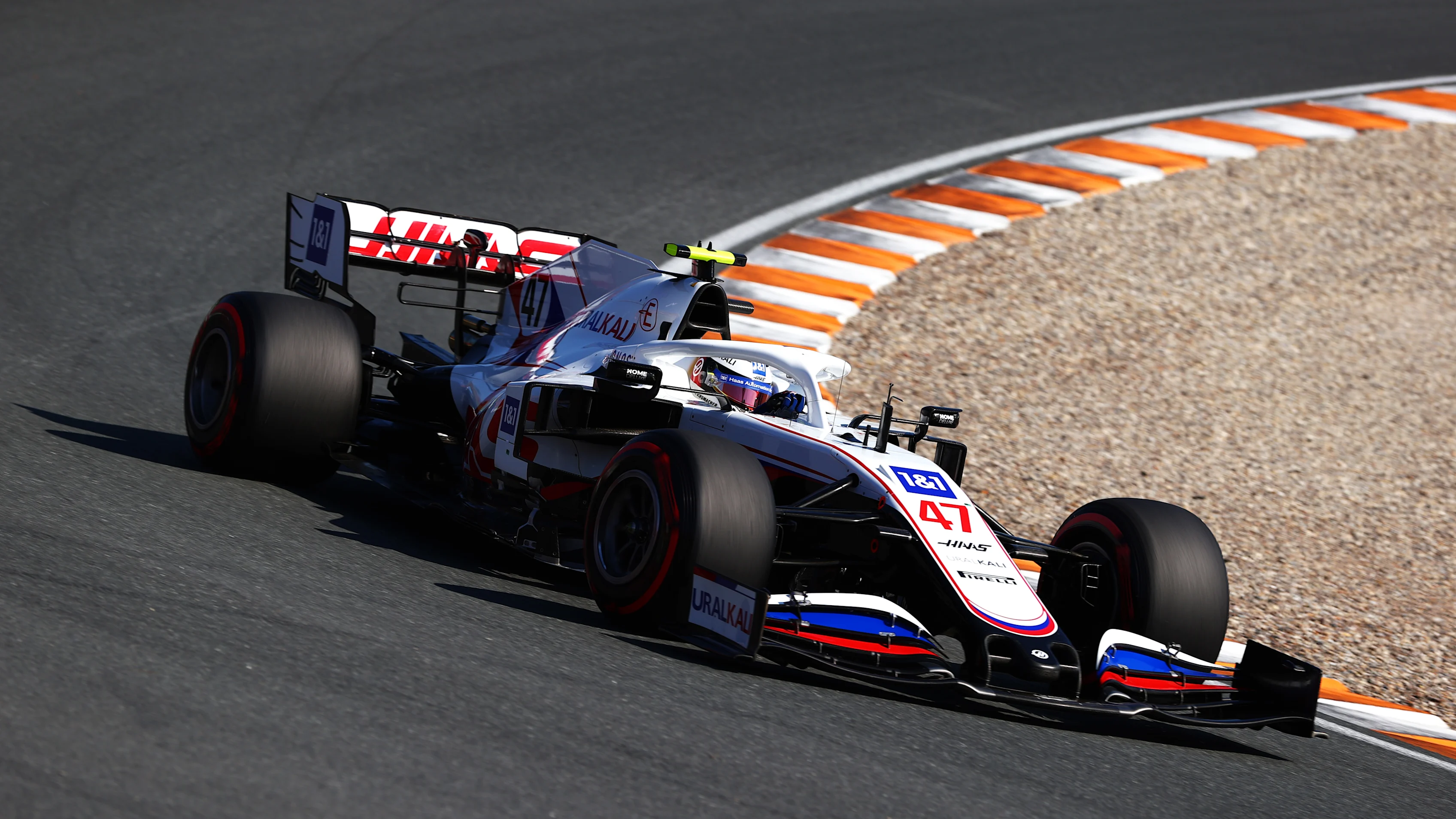 ZANDVOORT, NETHERLANDS - SEPTEMBER 04: Mick Schumacher of Germany driving the (47) Haas F1 Team VF-21 Ferrari during qualifying ahead of the F1 Grand Prix of The Netherlands at Circuit Zandvoort on September 04, 2021 in Zandvoort, Netherlands. (Photo by Dan Istitene - Formula 1/Formula 1 via Getty Images)