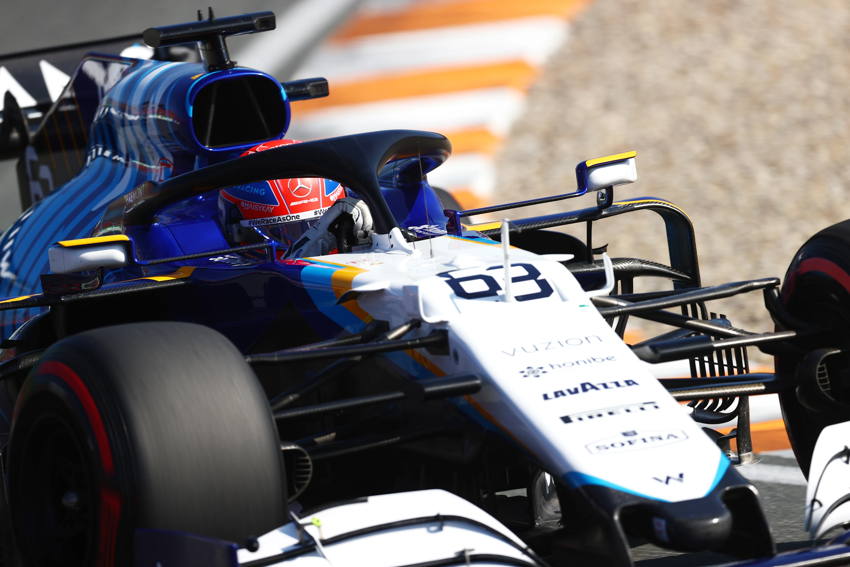 ZANDVOORT, NETHERLANDS - SEPTEMBER 04: George Russell of Great Britain driving the (63) Williams