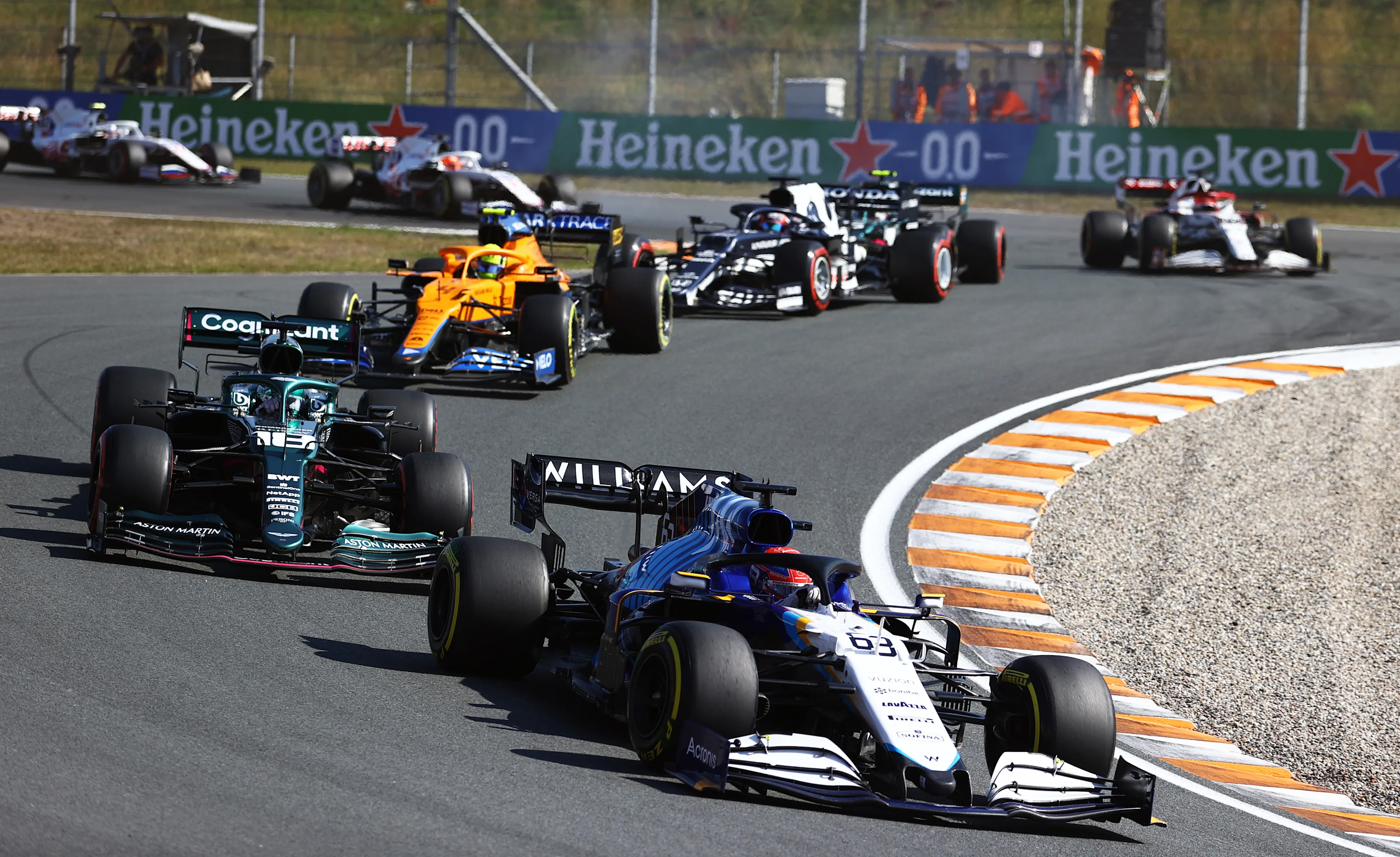 ZANDVOORT, NETHERLANDS - SEPTEMBER 05: George Russell of Great Britain driving the (63) Williams