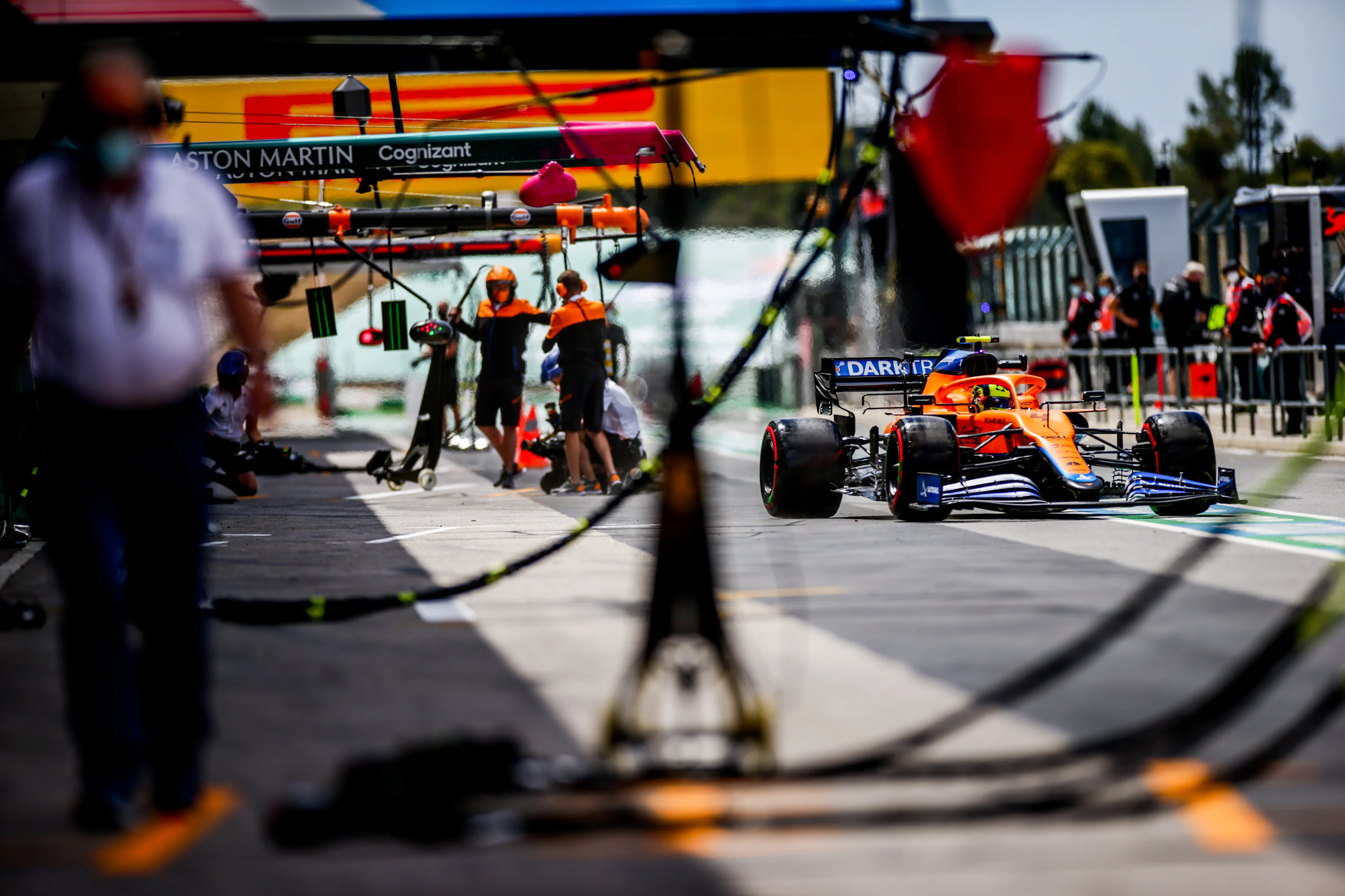 PORTIMAO, PORTUGAL - APRIL 30: Lando Norris of McLaren and Great Britain  during practice ahead of
