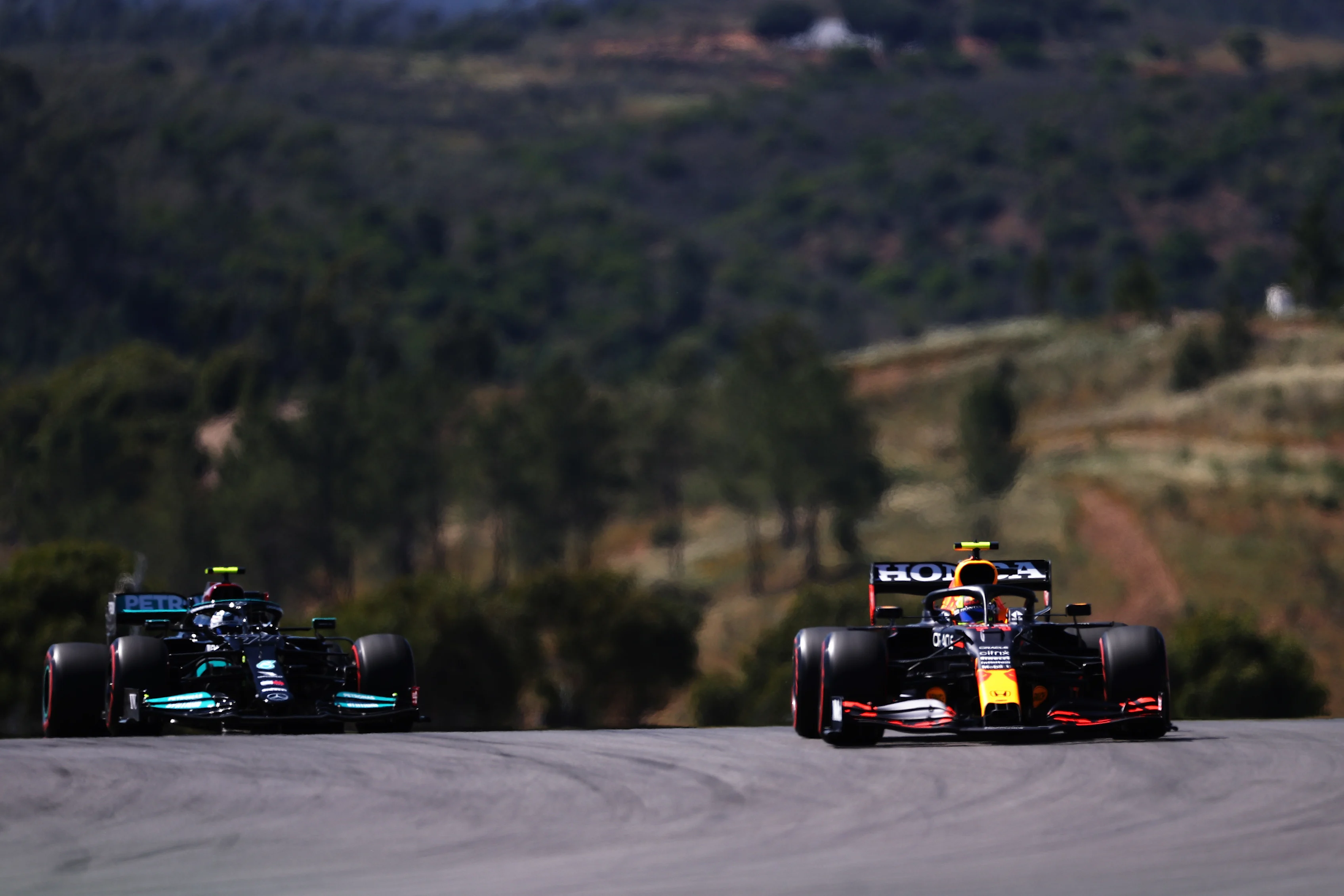 PORTIMAO, PORTUGAL - APRIL 30: Sergio Perez of Mexico driving the (11) Red Bull Racing RB16B Honda