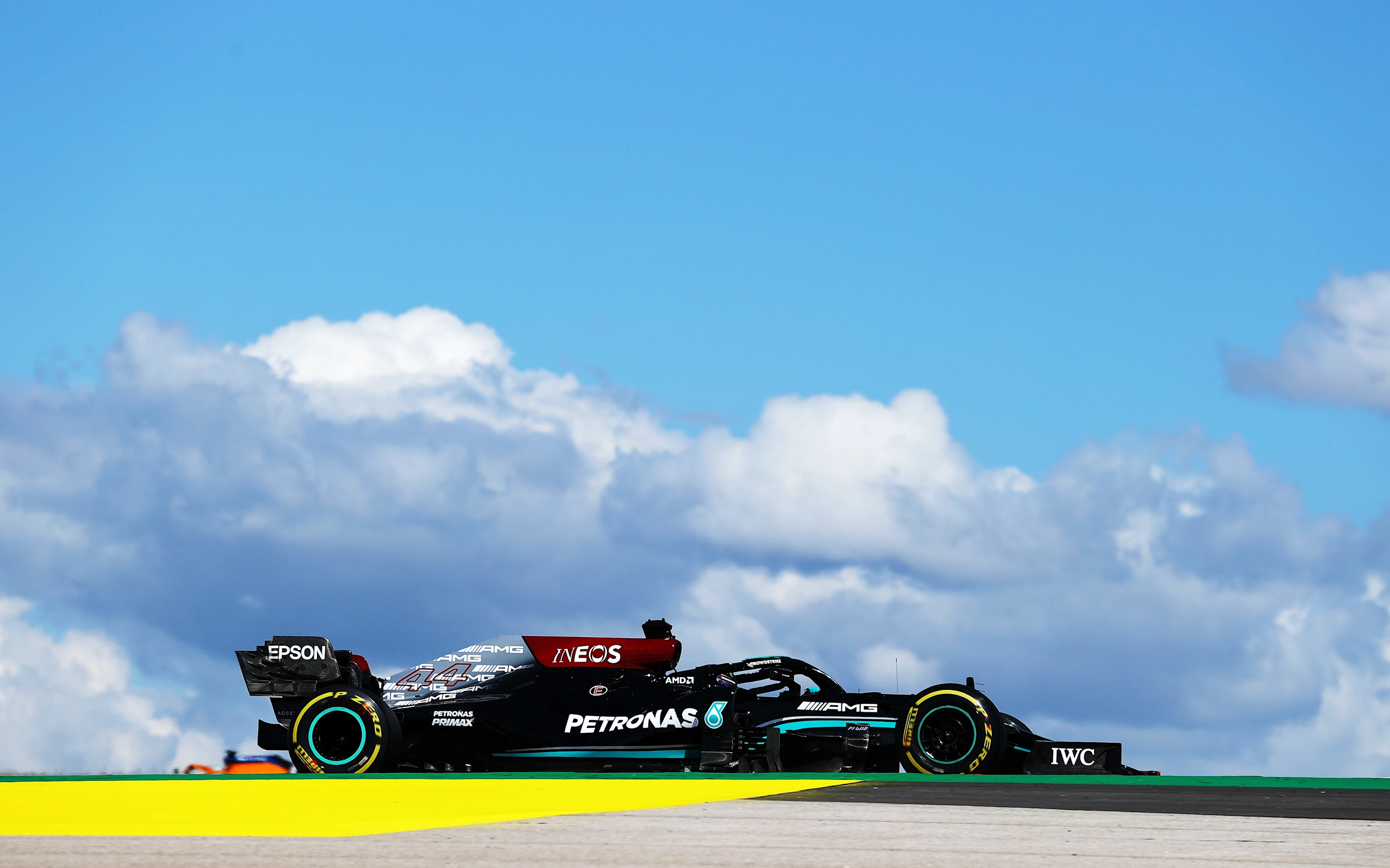 PORTIMAO, PORTUGAL - APRIL 30: Lewis Hamilton of Great Britain driving the (44) Mercedes AMG