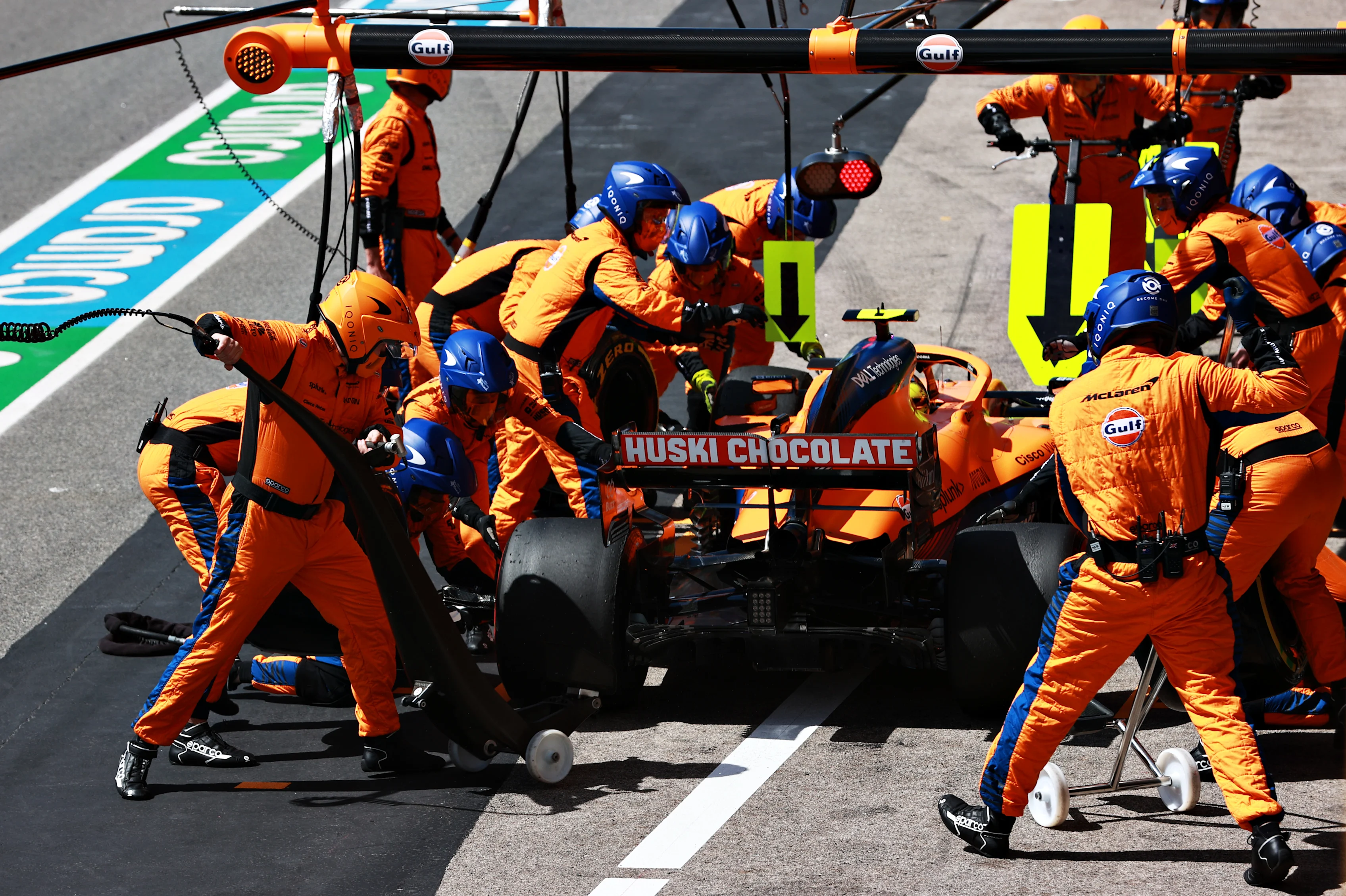 PORTIMAO, PORTUGAL - MAY 02: Lando Norris of Great Britain driving the (4) McLaren F1 Team MCL35M